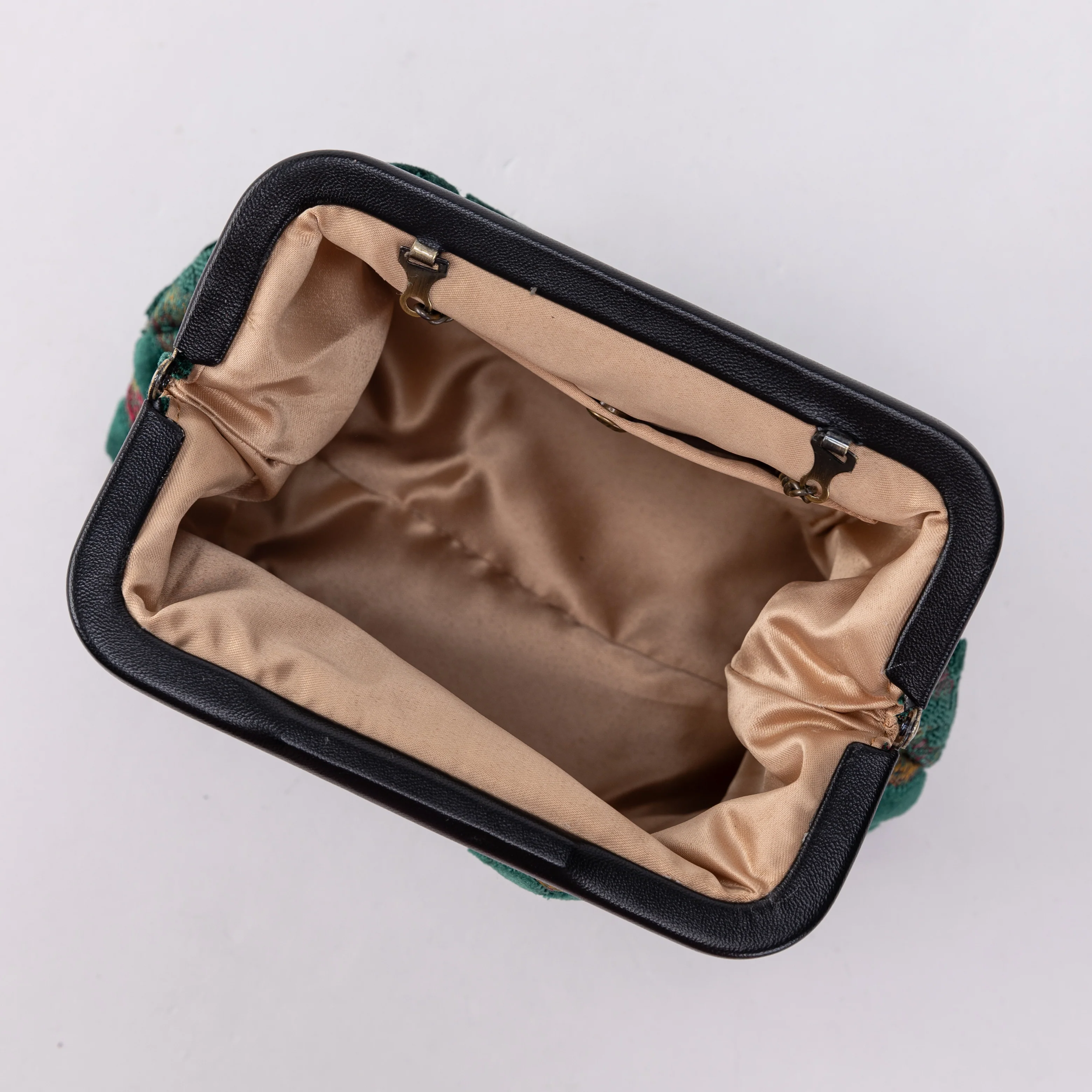 Burnout Velvet Jade Green Alma Clutch - Image 2