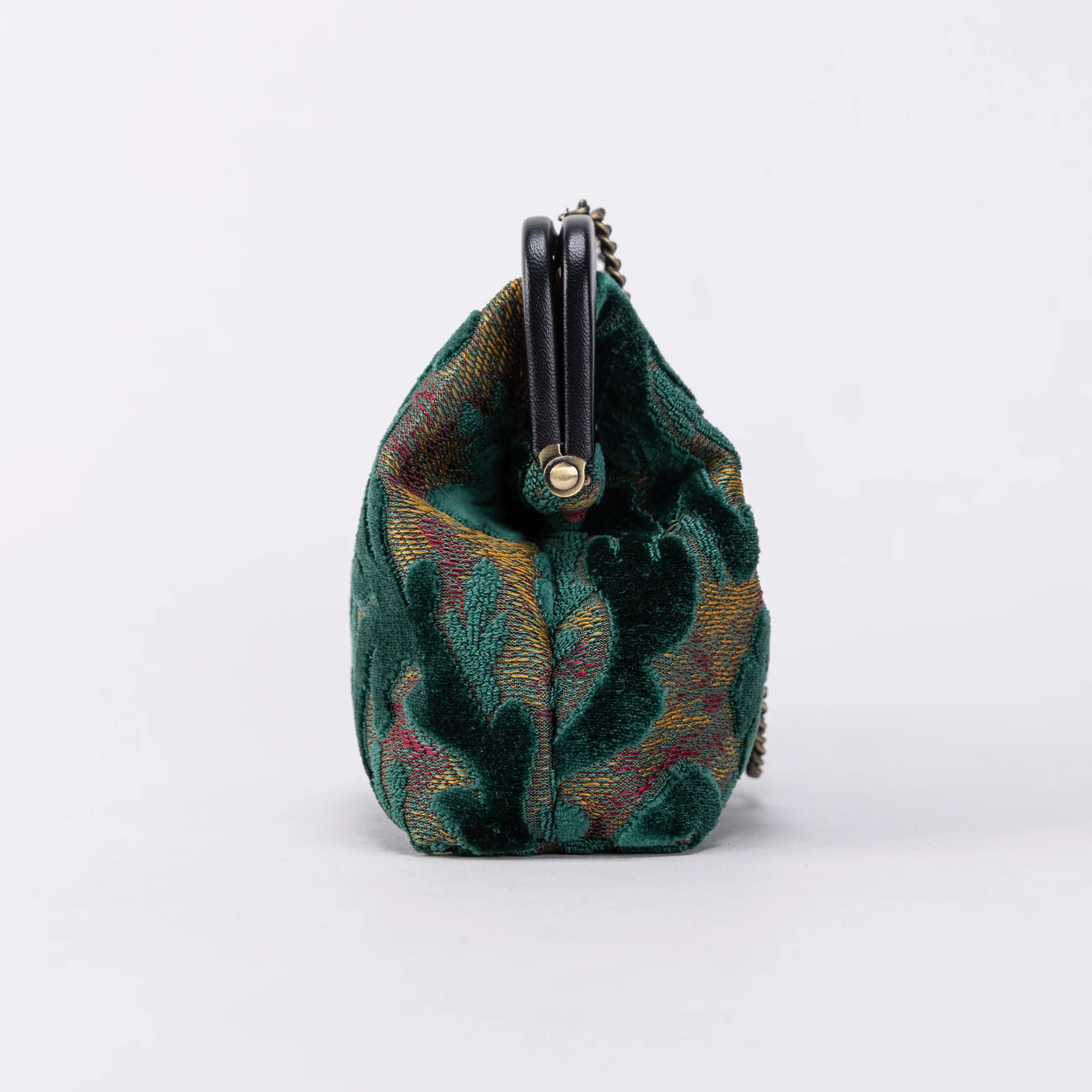 Burnout Velvet Jade Green Alma Clutch - Image 4