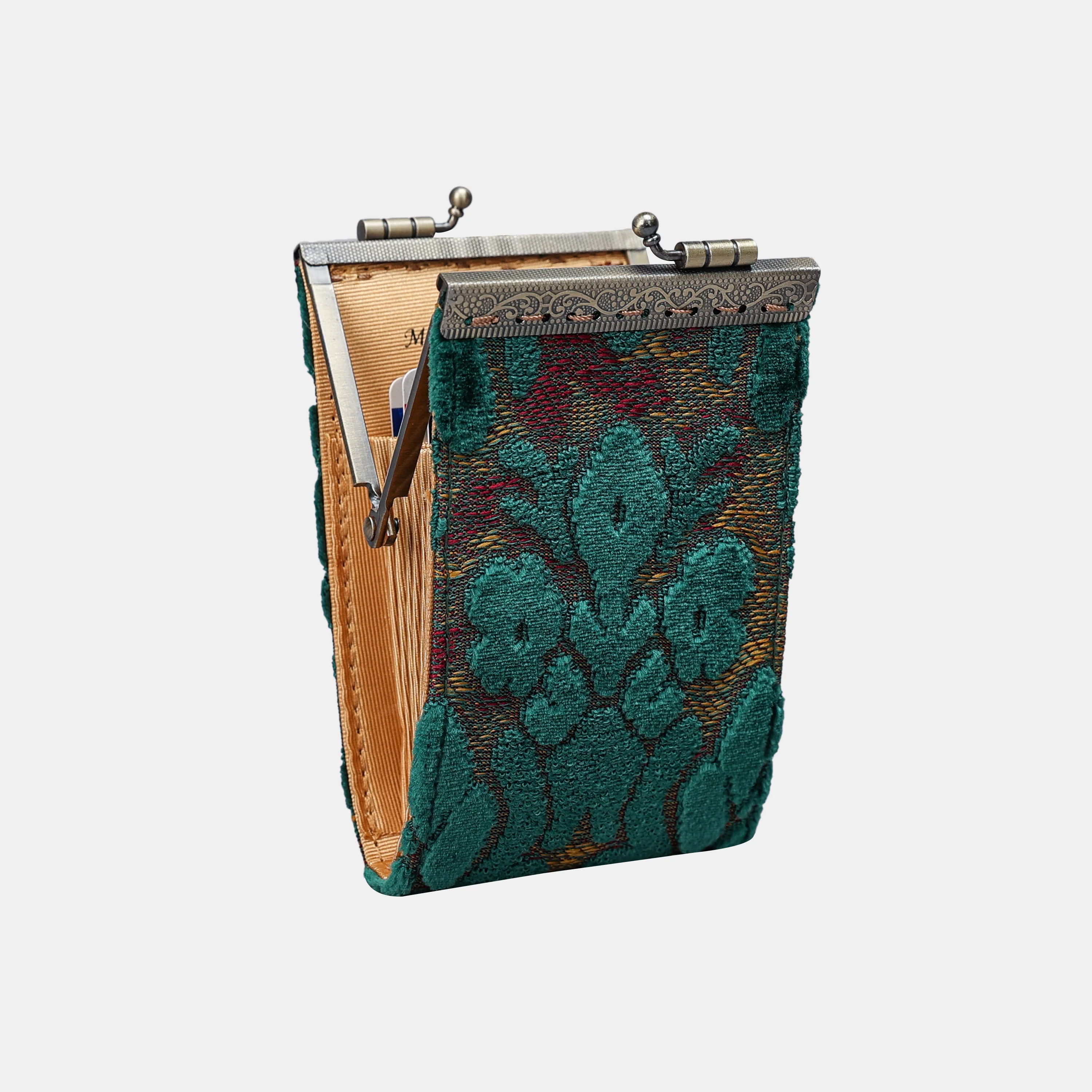 Burnout Velvet Jade Green Card Wallet - Image 4
