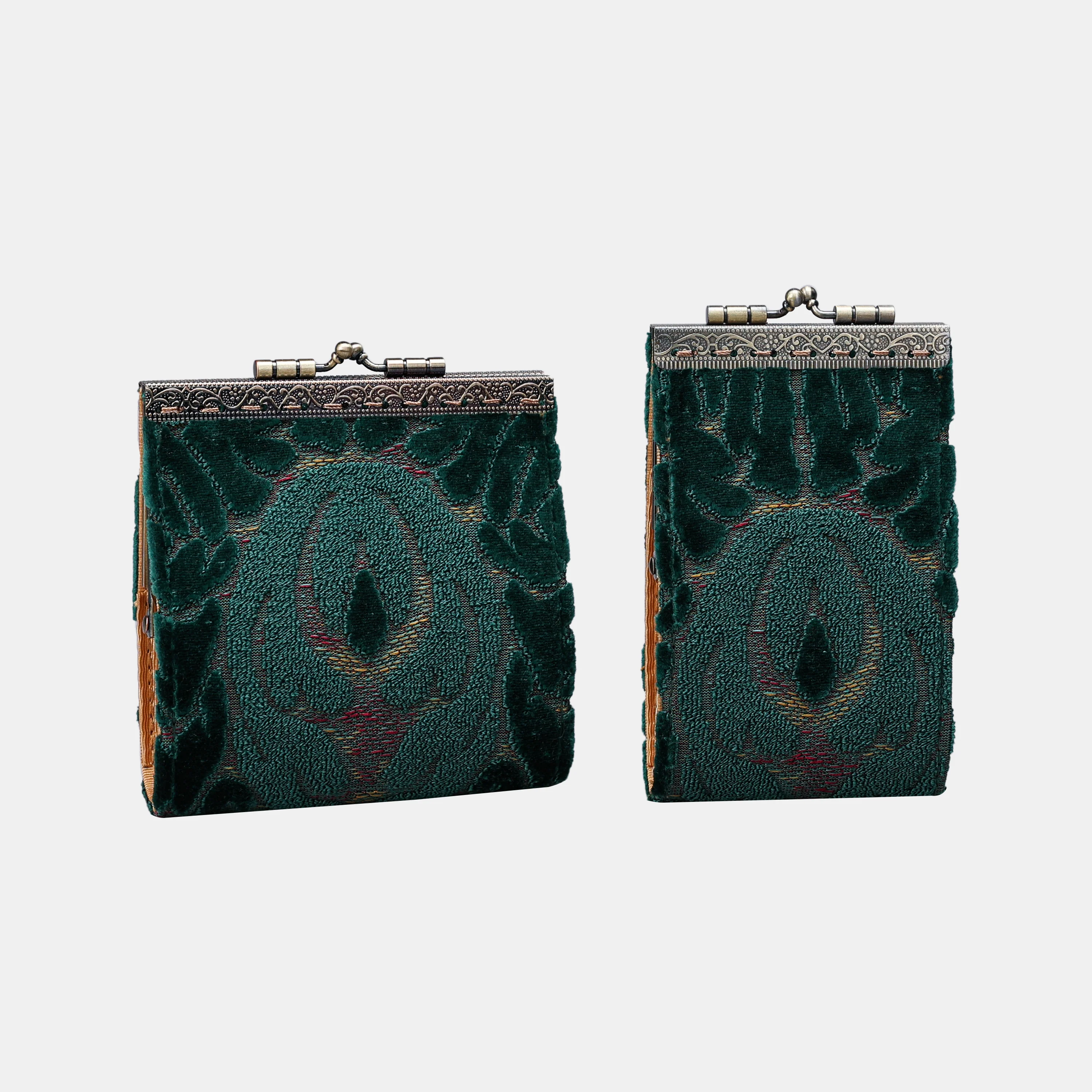 Burnout Velvet Jade Green Card Wallet - Image 6