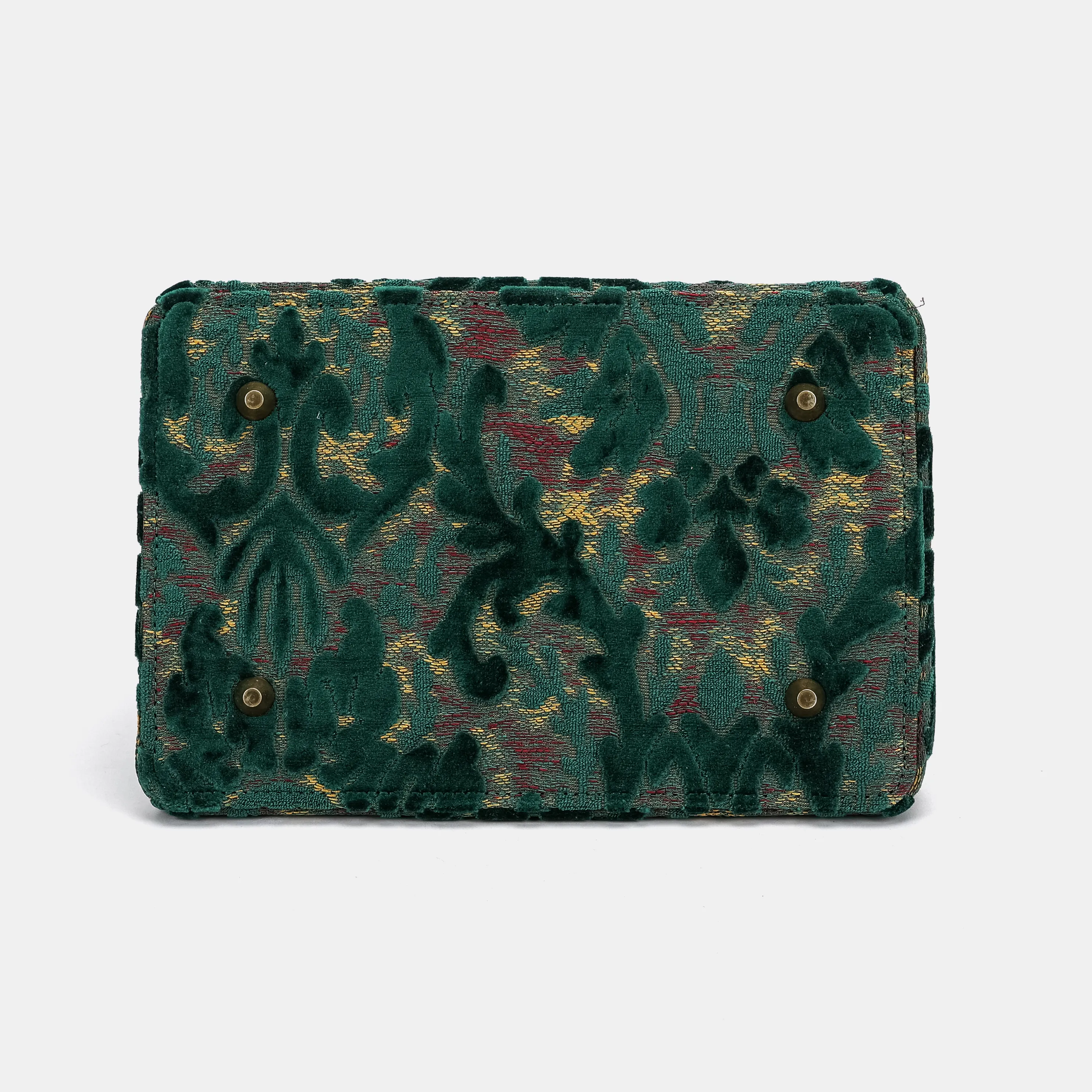Burnout Velvet Jade Green Cecile Carpet Purse Gladstone Bag - Image 9