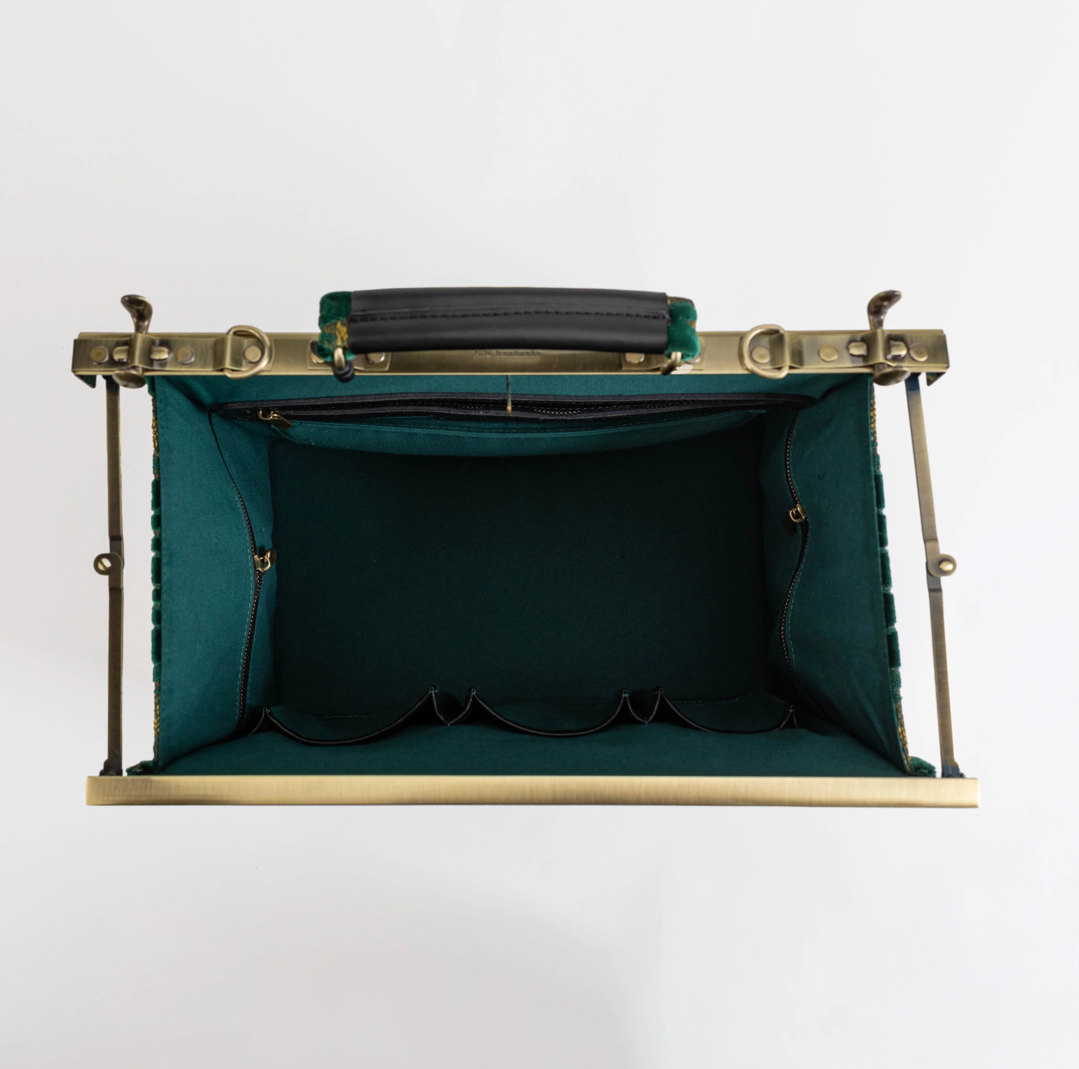 Burnout Velvet Jade Green Celine Carpet Gladstone Bag - Image 10