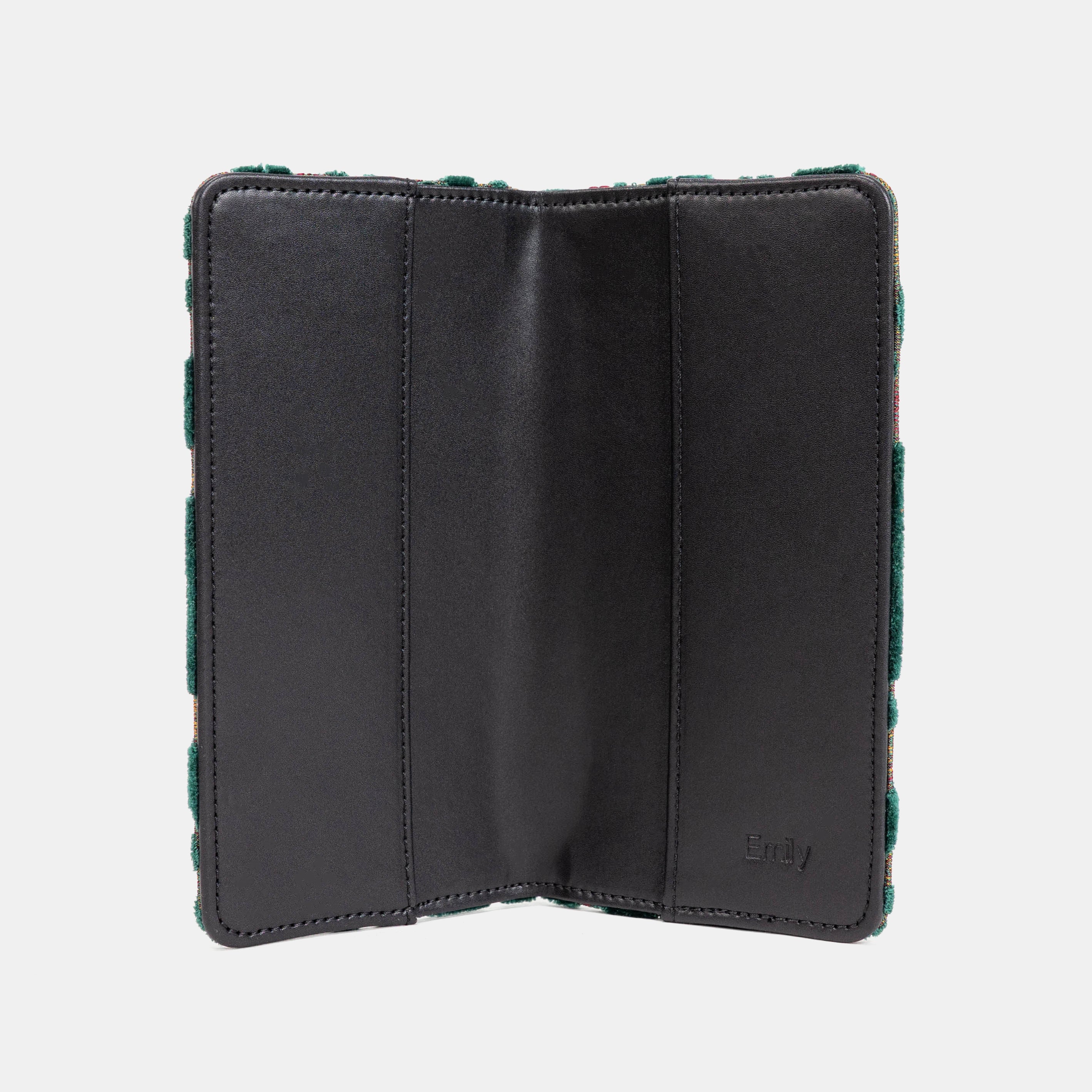 Burnout Velvet Jade Green Checkbook Cover - Image 3