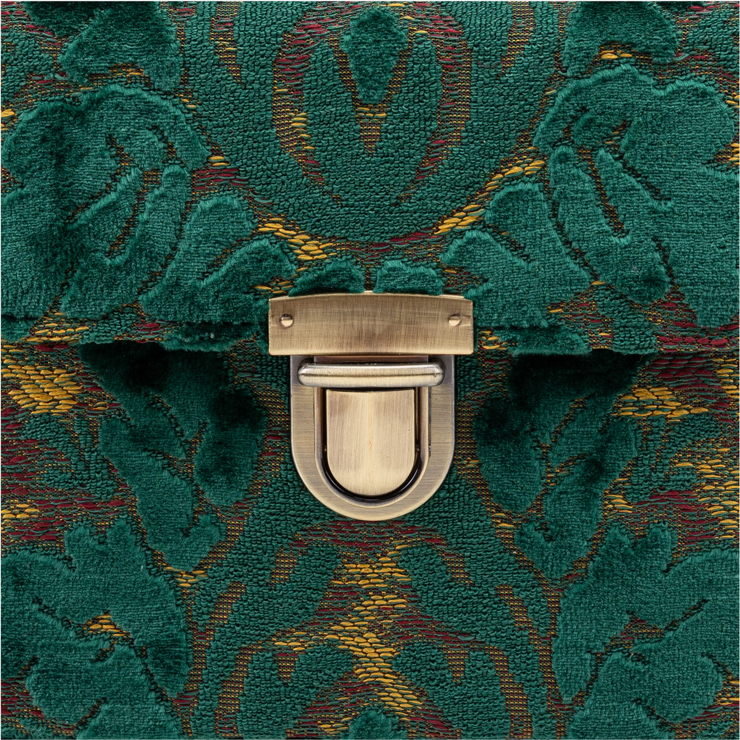 Burnout Velvet Jade Green Clara Medium Train Case Purse - Image 10