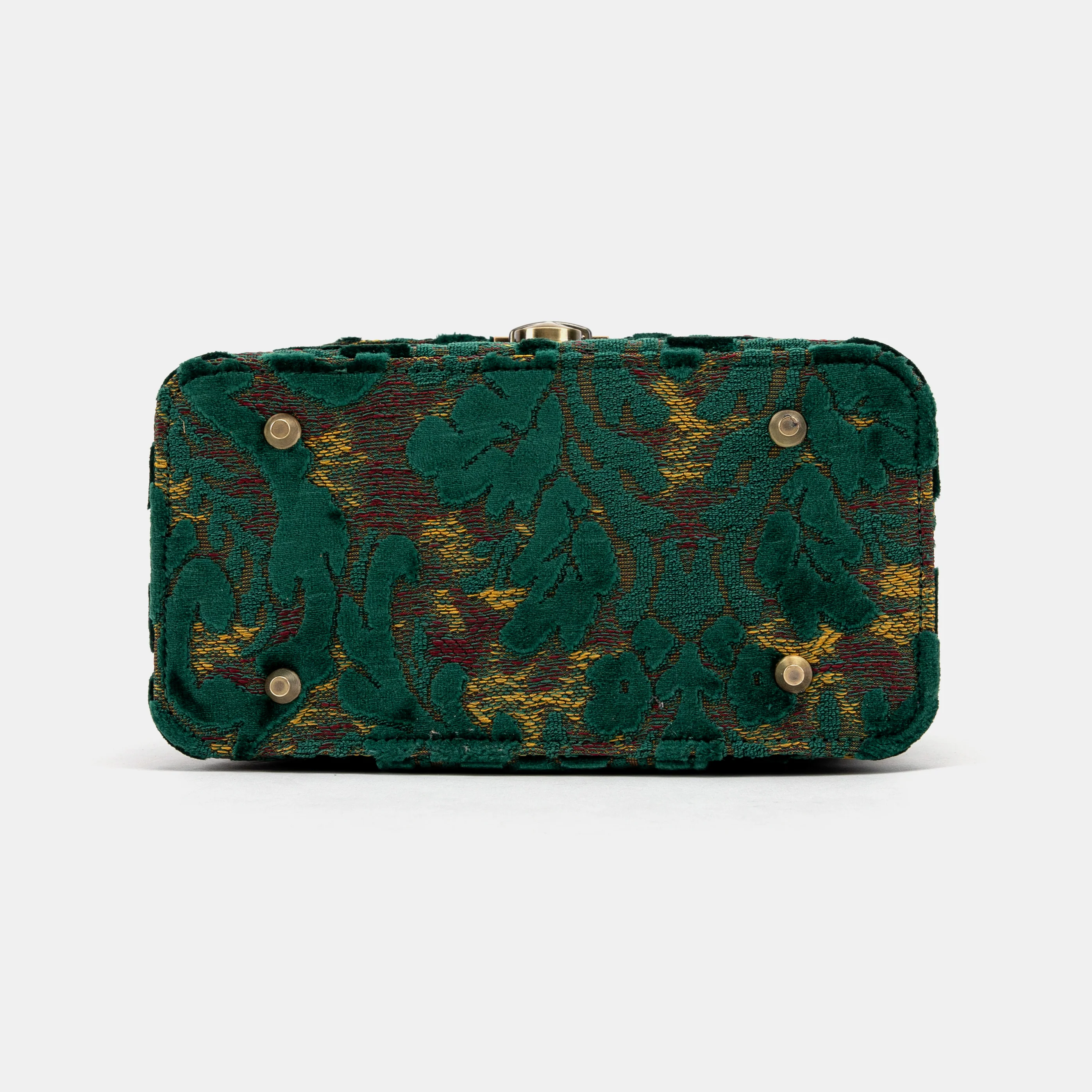Burnout Velvet Jade Green Clara Medium Train Case Purse - Image 7