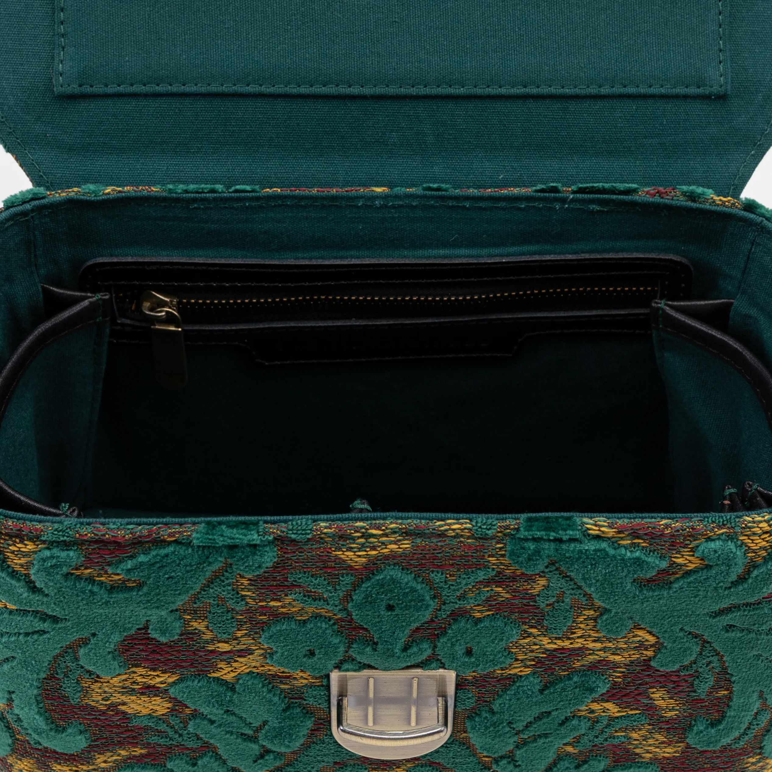 Burnout Velvet Jade Green Clara Medium Train Case Purse - Image 8