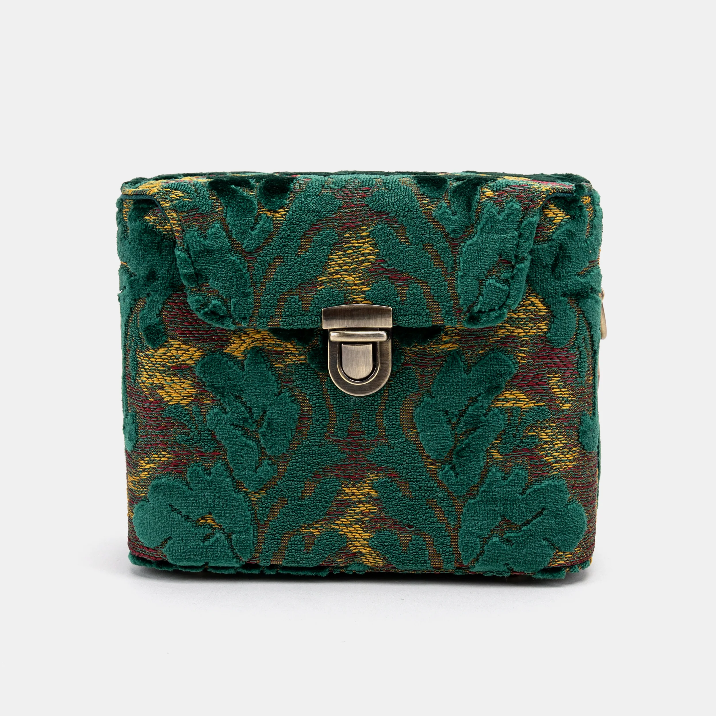 Burnout Velvet Jade Green Emma Small Train Case Crossbody - Image 3