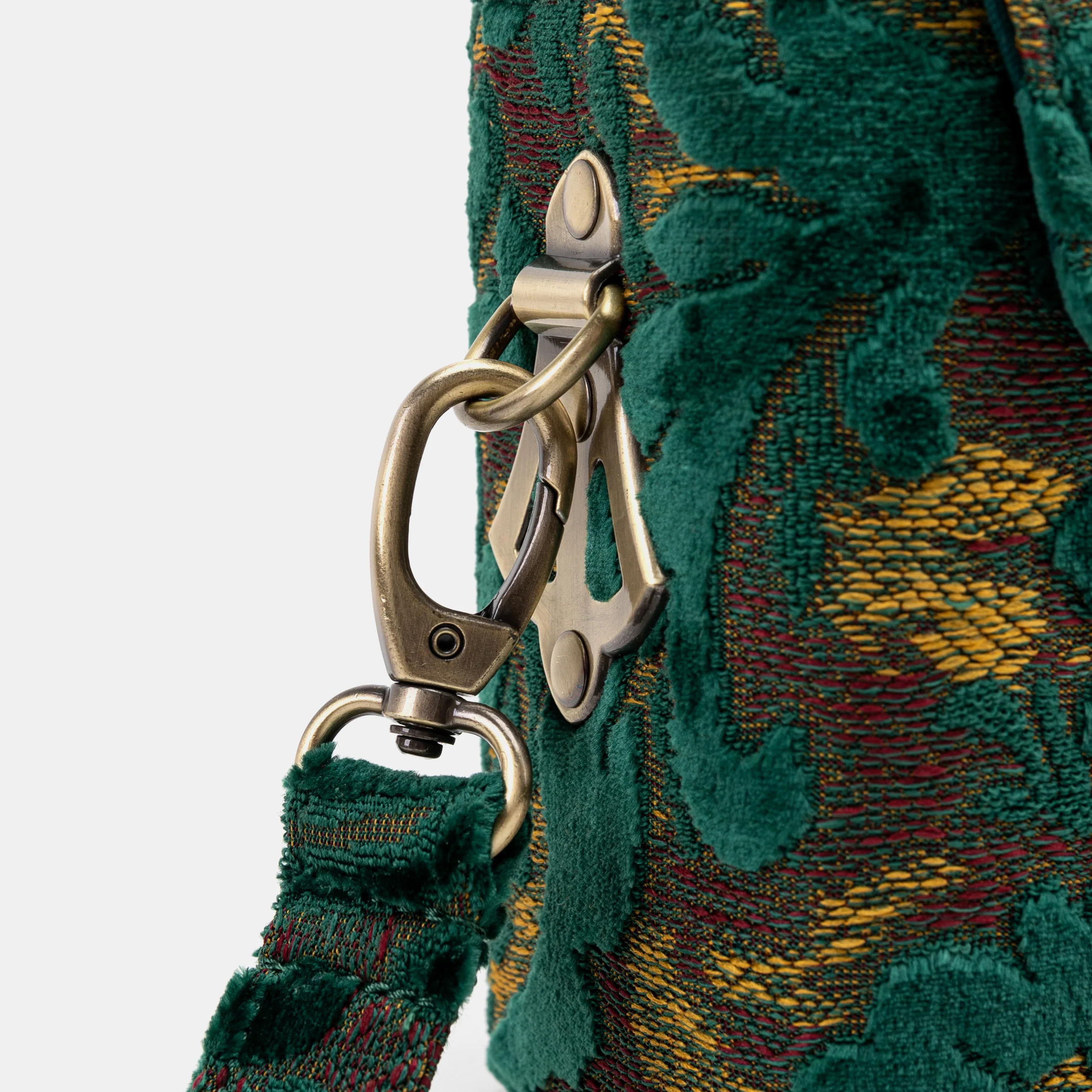 Burnout Velvet Jade Green Emma Small Train Case Crossbody - Image 6