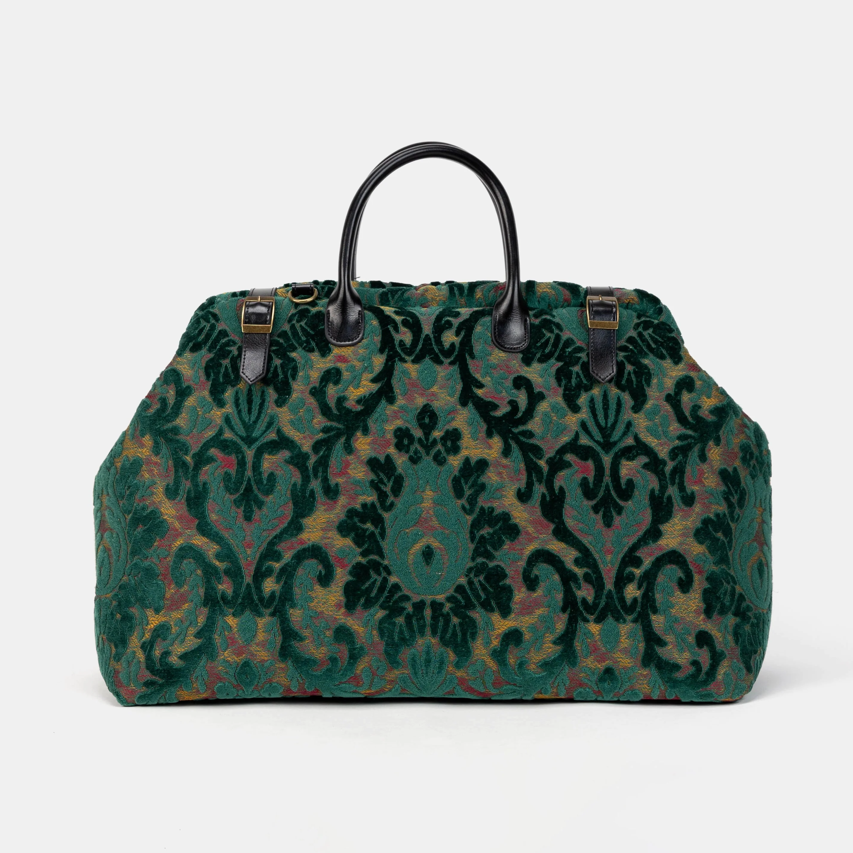 Burnout Velvet Jade Green Large Carpetbag