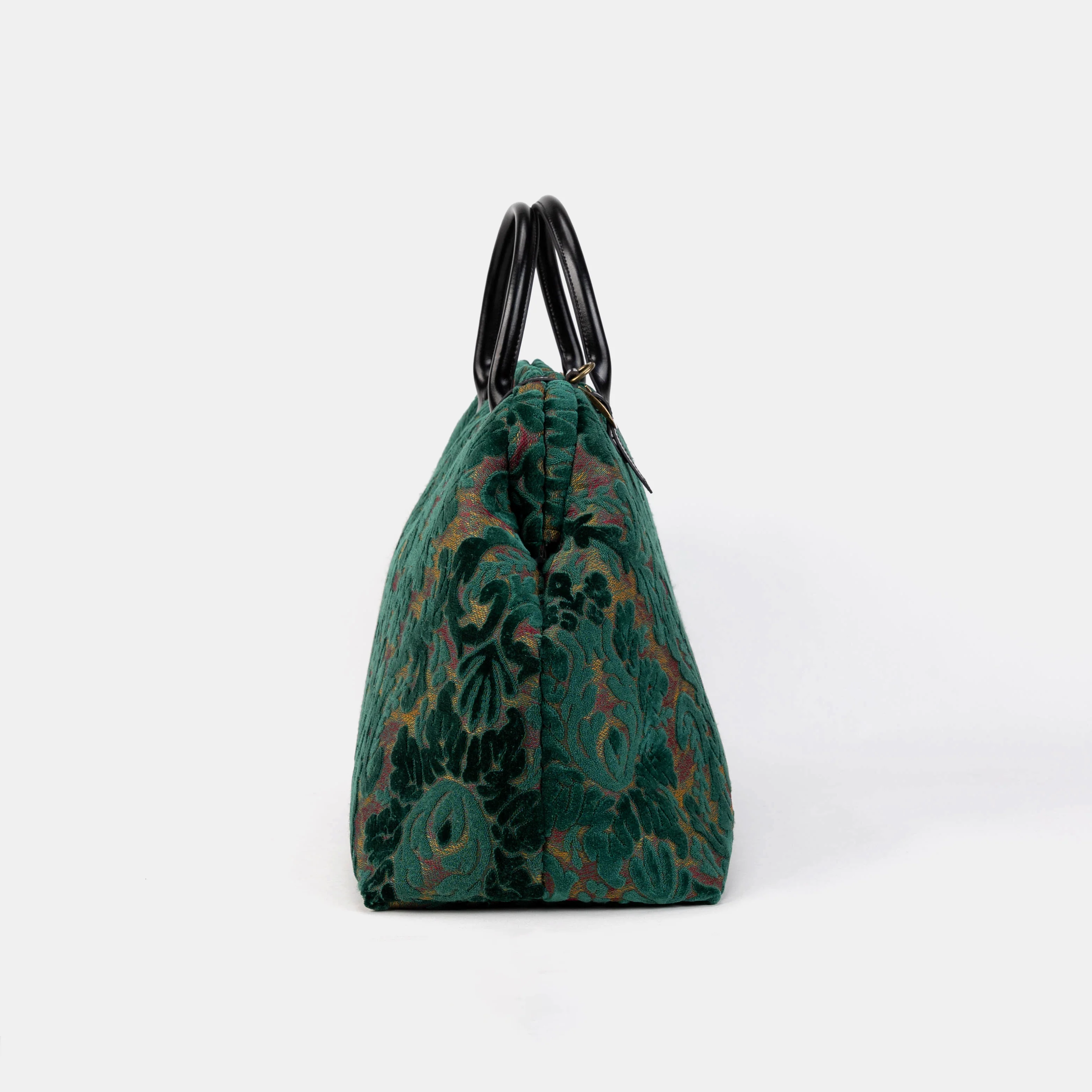 Burnout Velvet Jade Green Large Carpetbag - Image 5