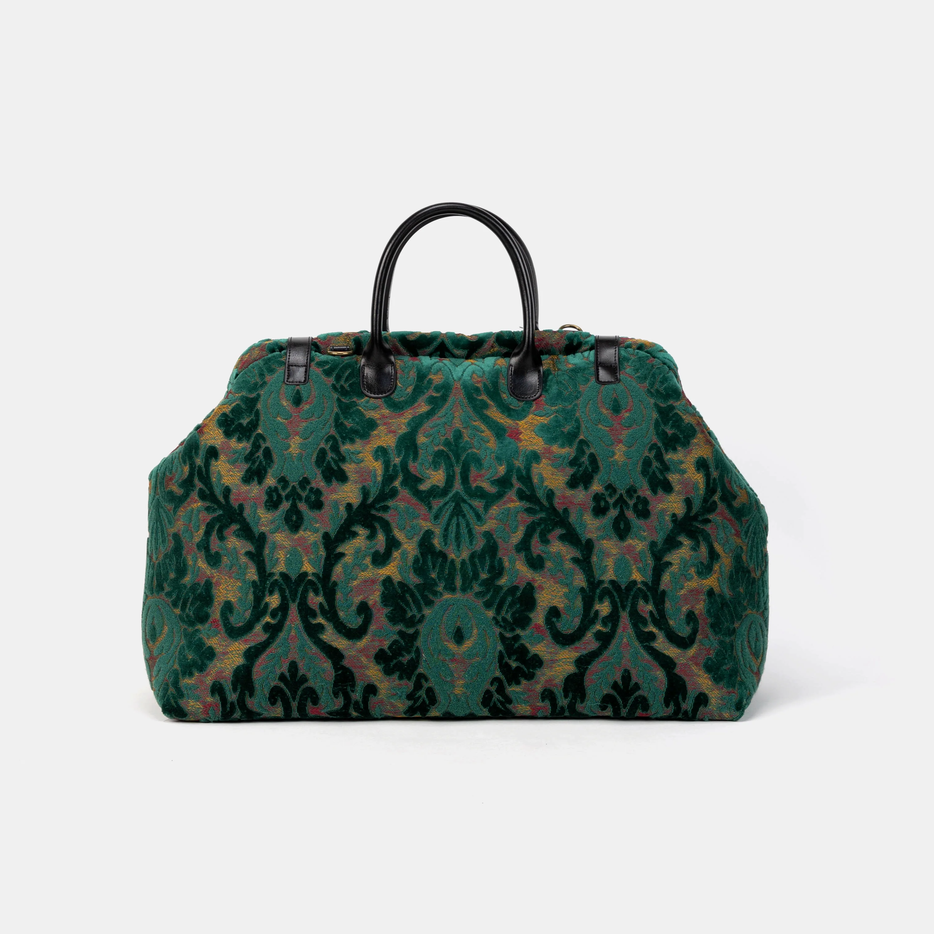 Burnout Velvet Jade Green Large Carpetbag - Image 6
