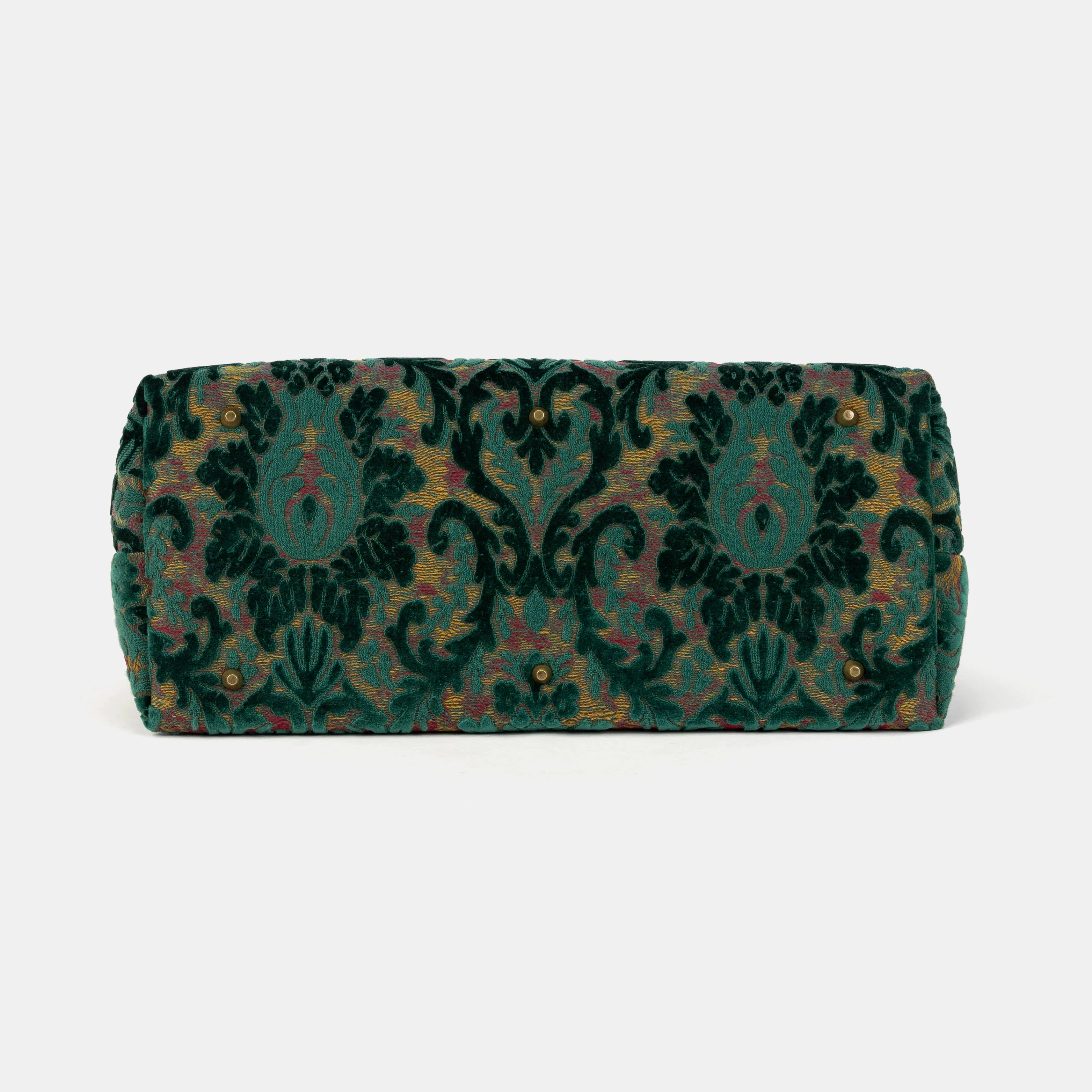 Burnout Velvet Jade Green Large Carpetbag - Image 7