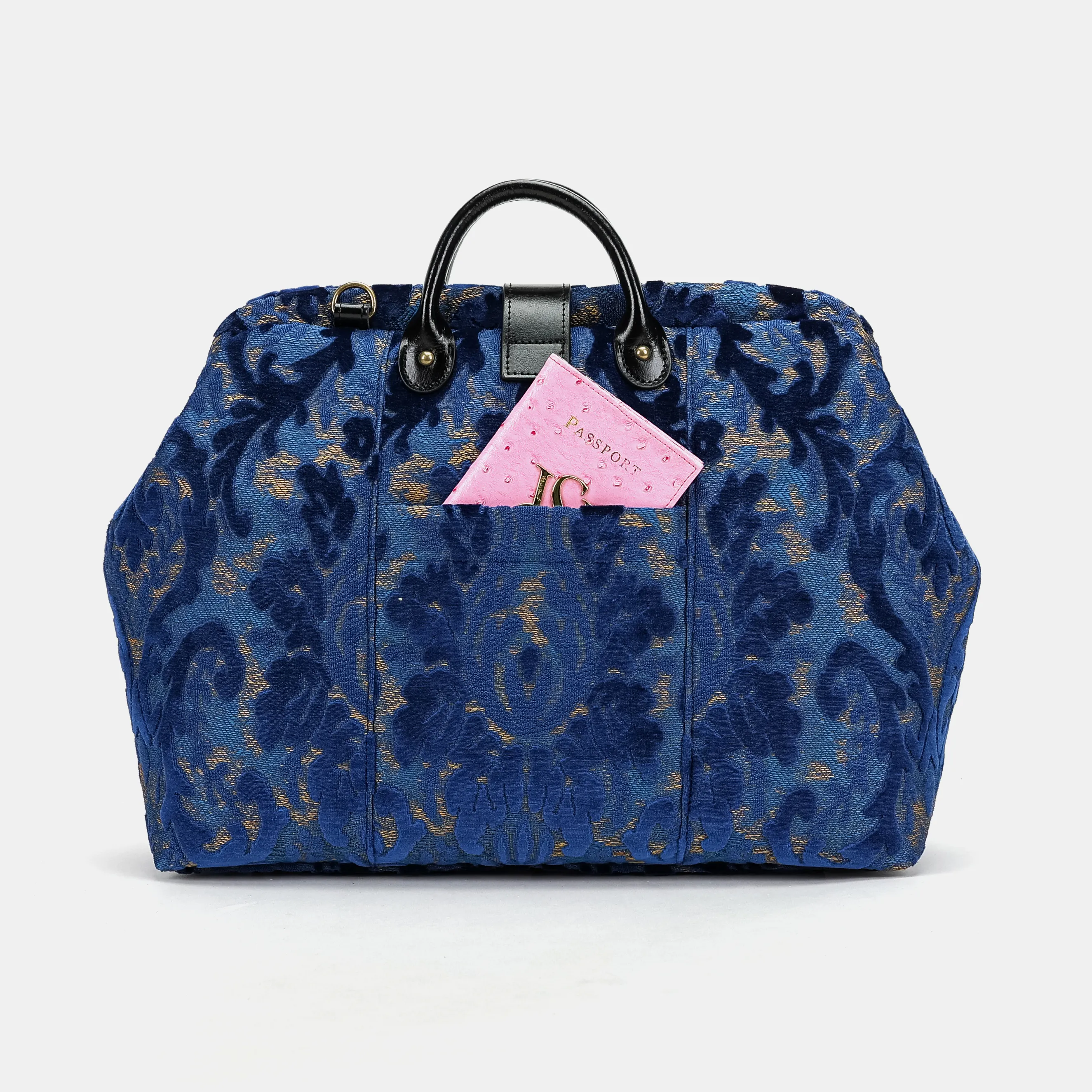Burnout Velvet Navy Laptop Work Bag - Image 3