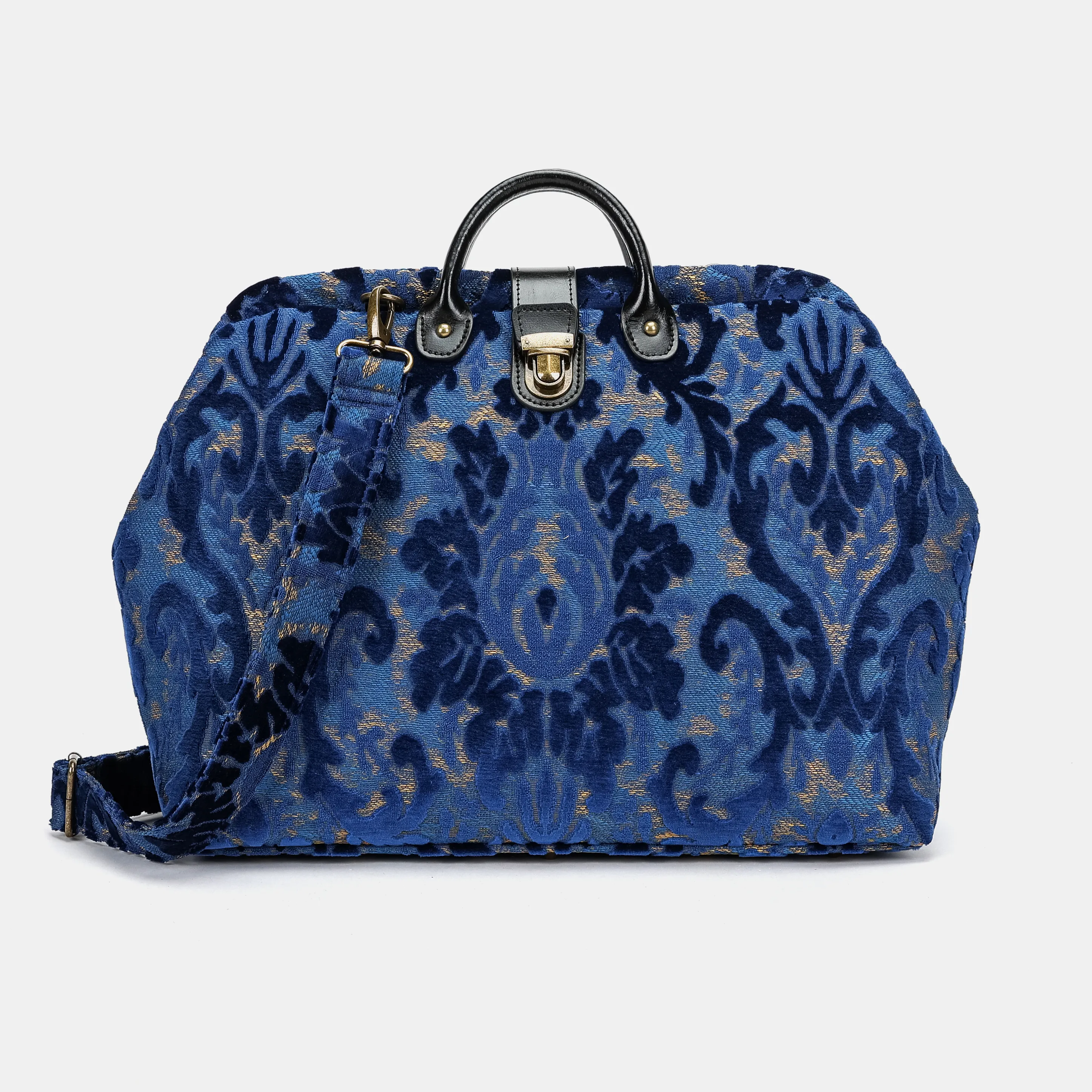 Burnout Velvet Navy Laptop Work Bag - Image 4
