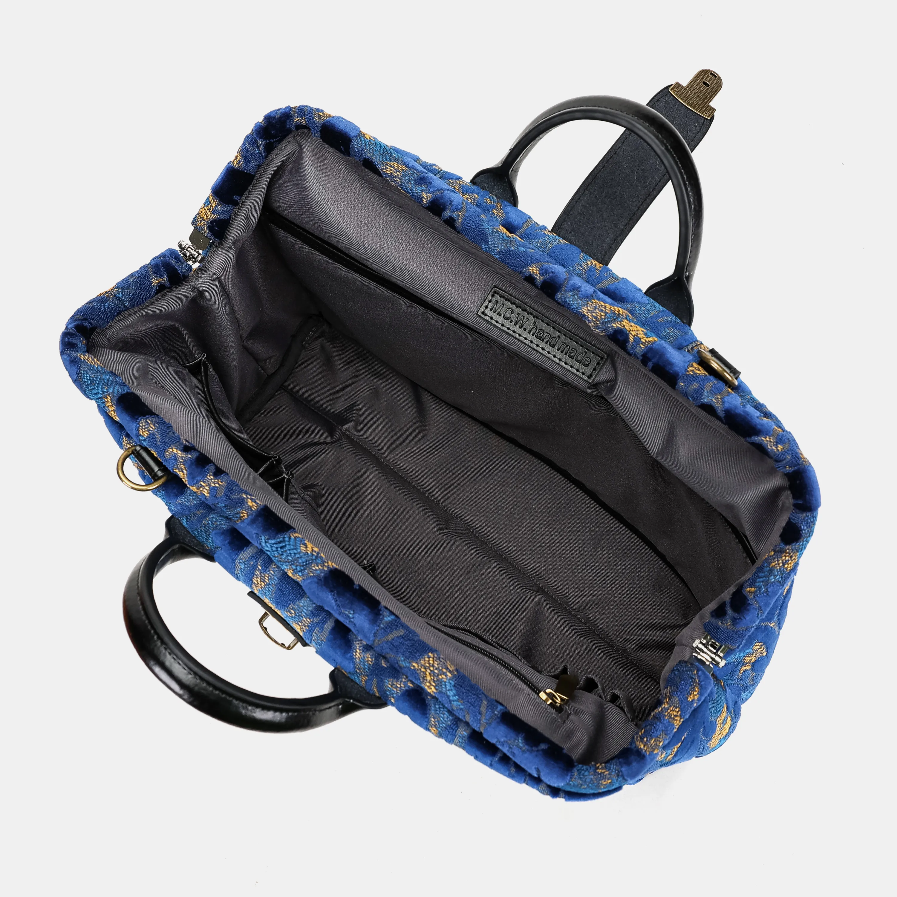 Burnout Velvet Navy Laptop Work Bag - Image 9
