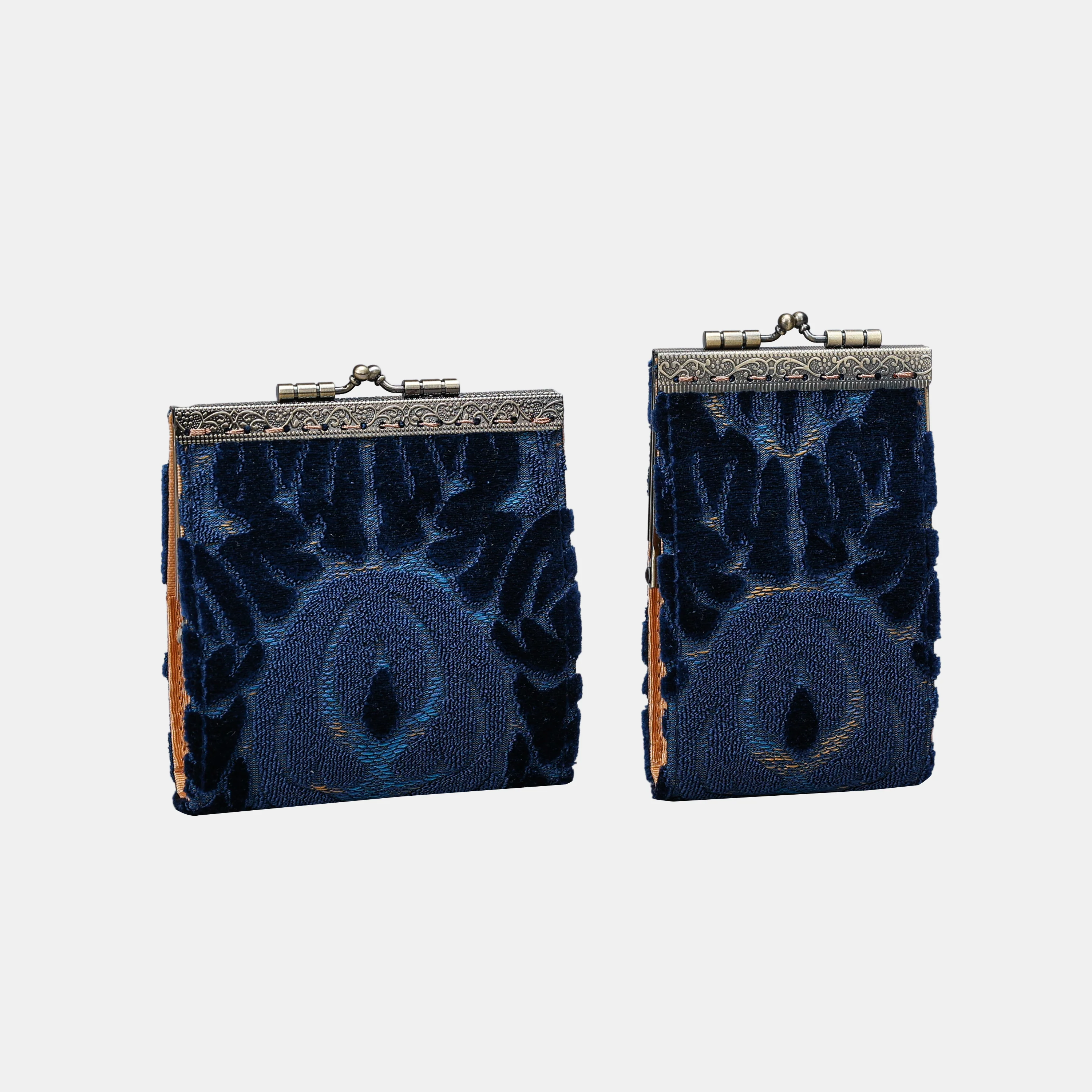 Burnout Velvet Navy Card Wallet - Image 6