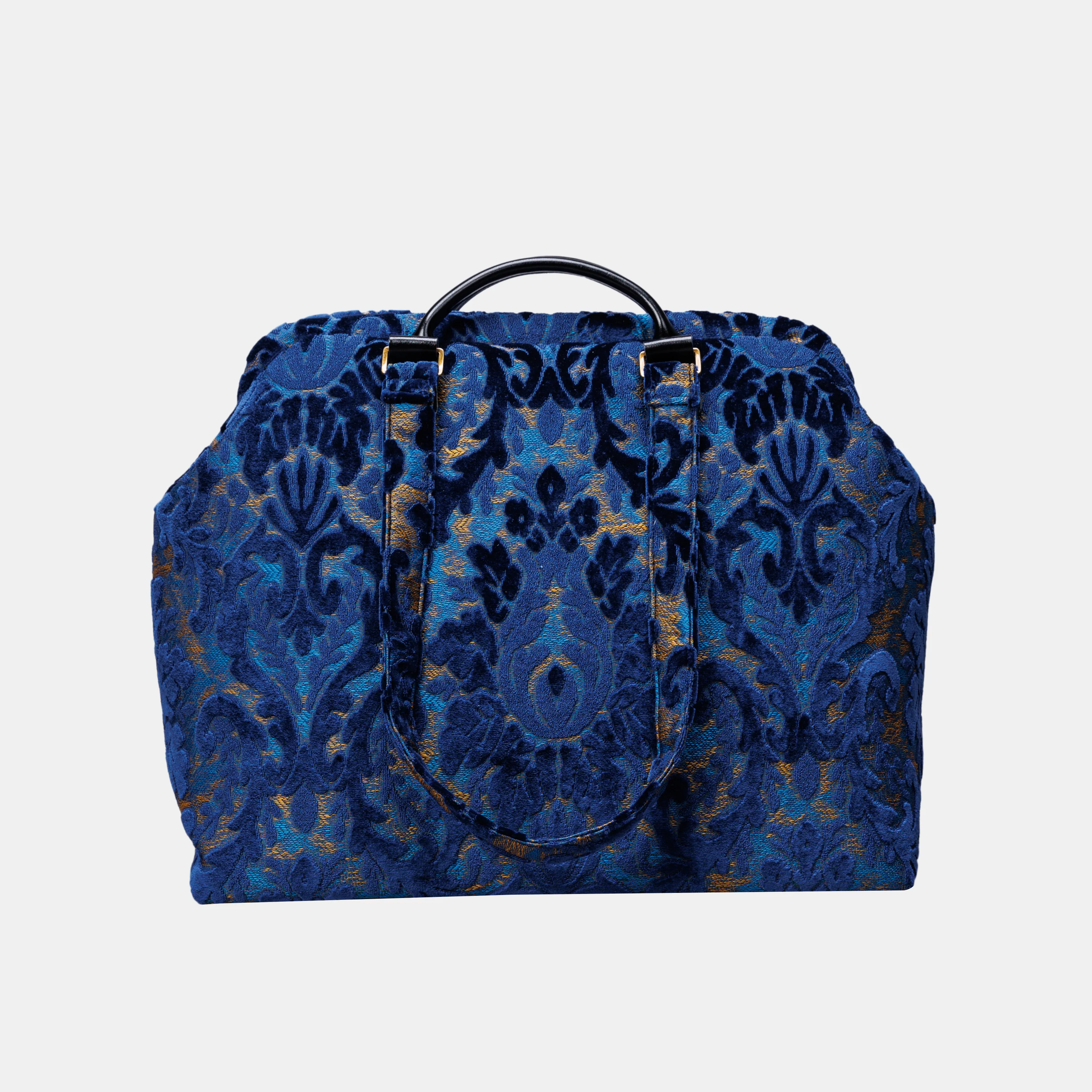 Burnout Velvet Navy Knitting Project Bag - Image 2