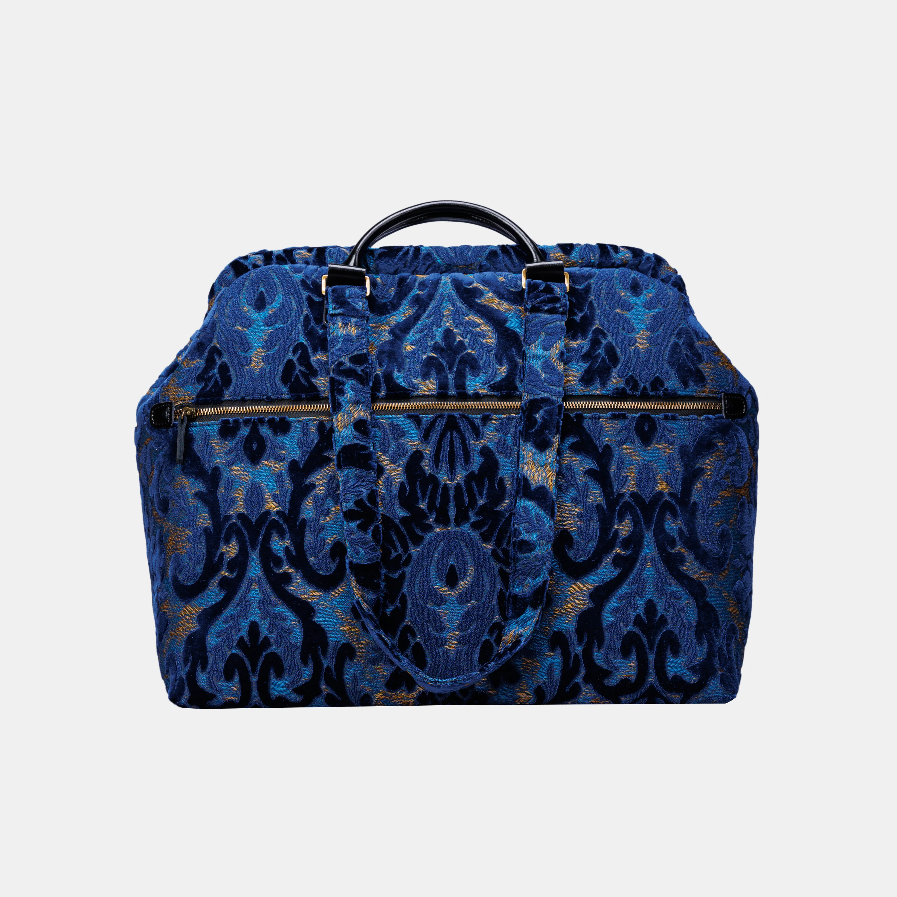Burnout Velvet Navy Knitting Project Bag - Image 3