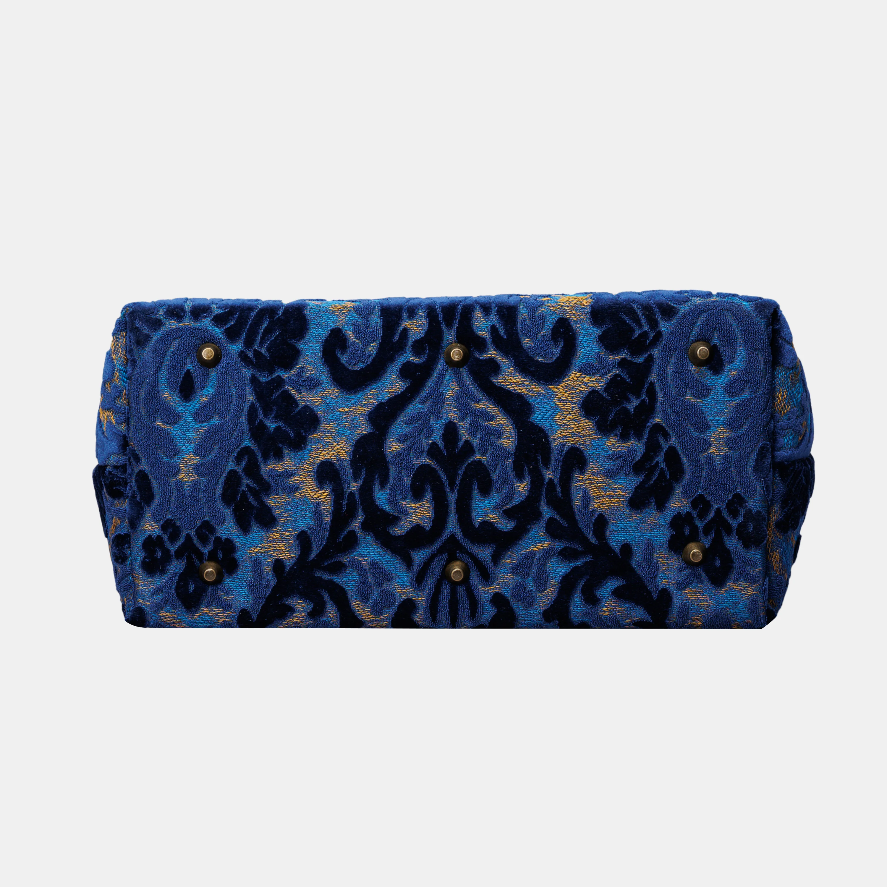 Burnout Velvet Navy Knitting Project Bag - Image 5