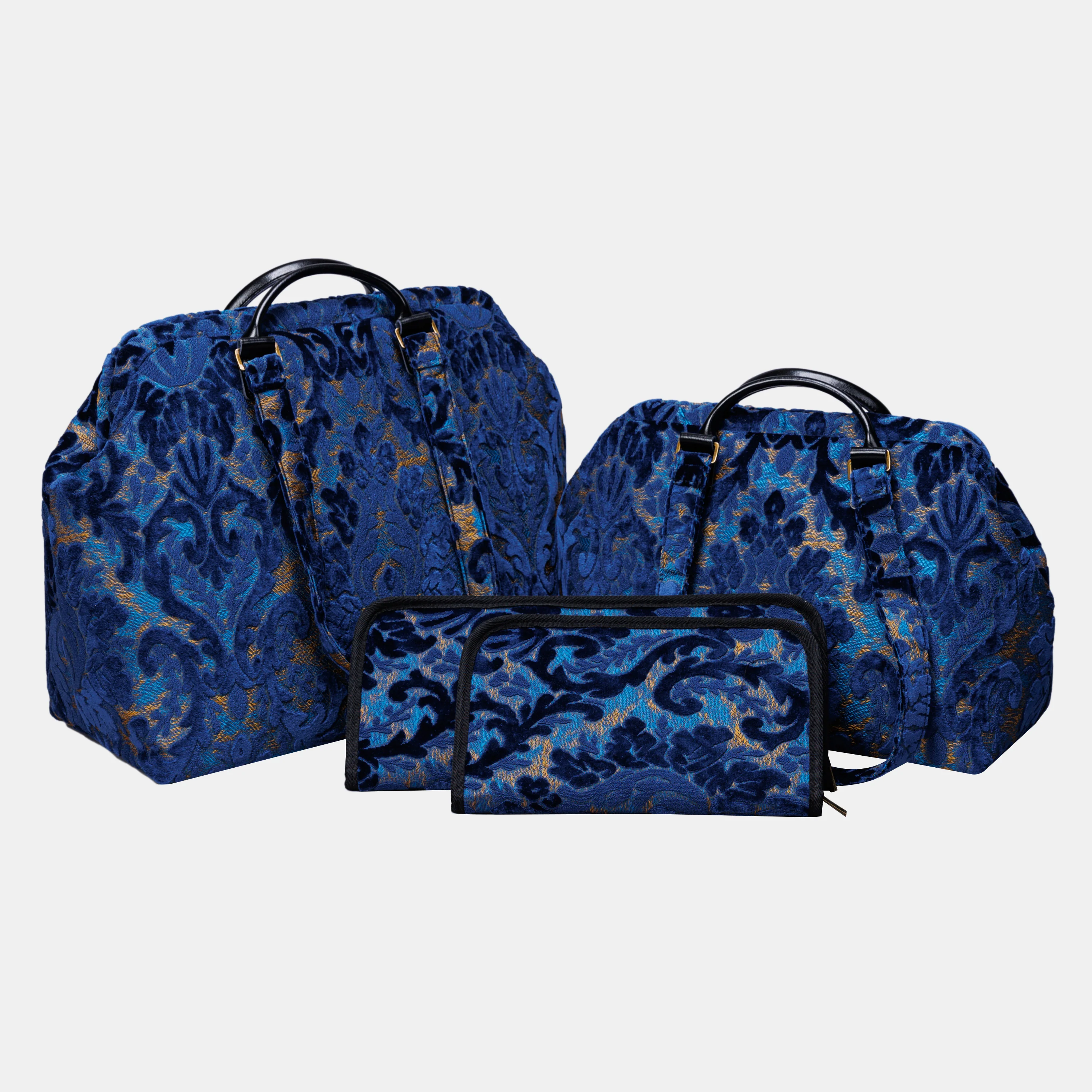 Burnout Velvet Navy Knitting Project Bag - Image 6