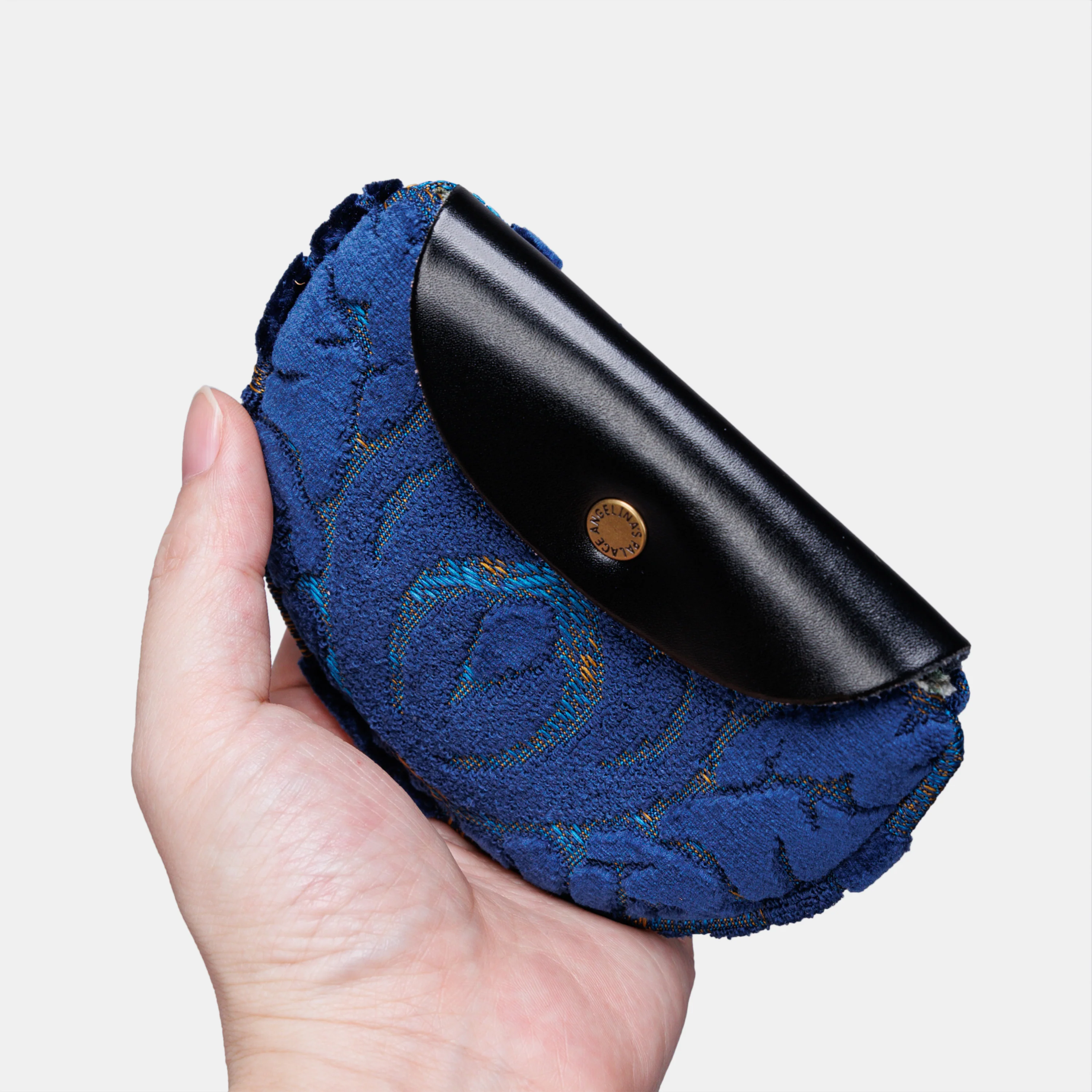 Burnout Velvet Navy Rosary Bag