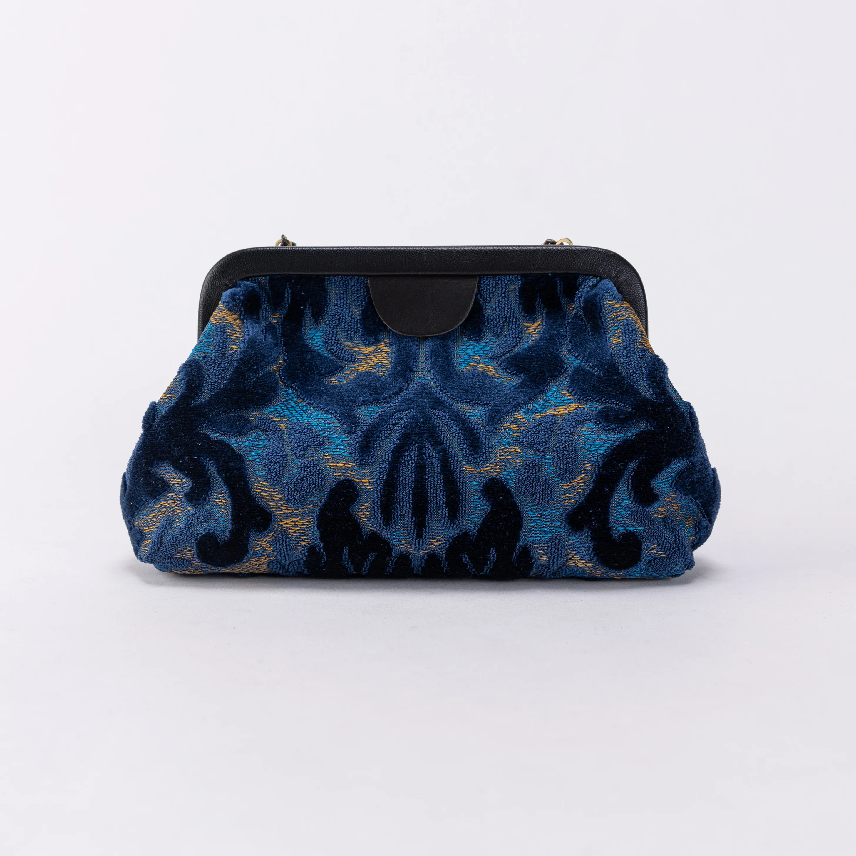 Burnout Velvet Navy Alma Clutch - Image 4