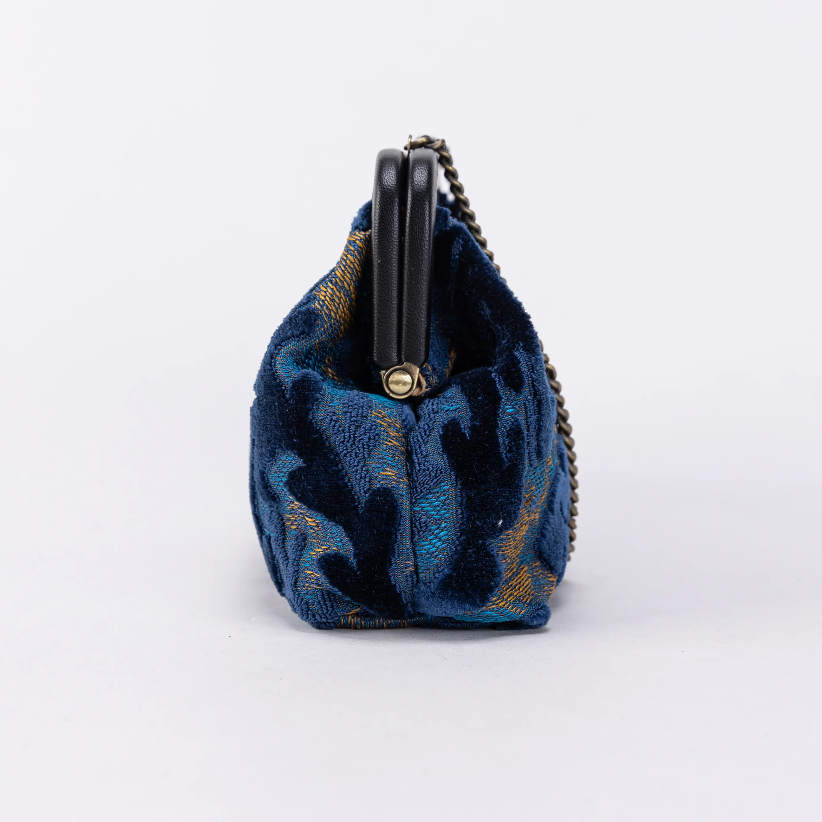 Burnout Velvet Navy Alma Clutch - Image 5