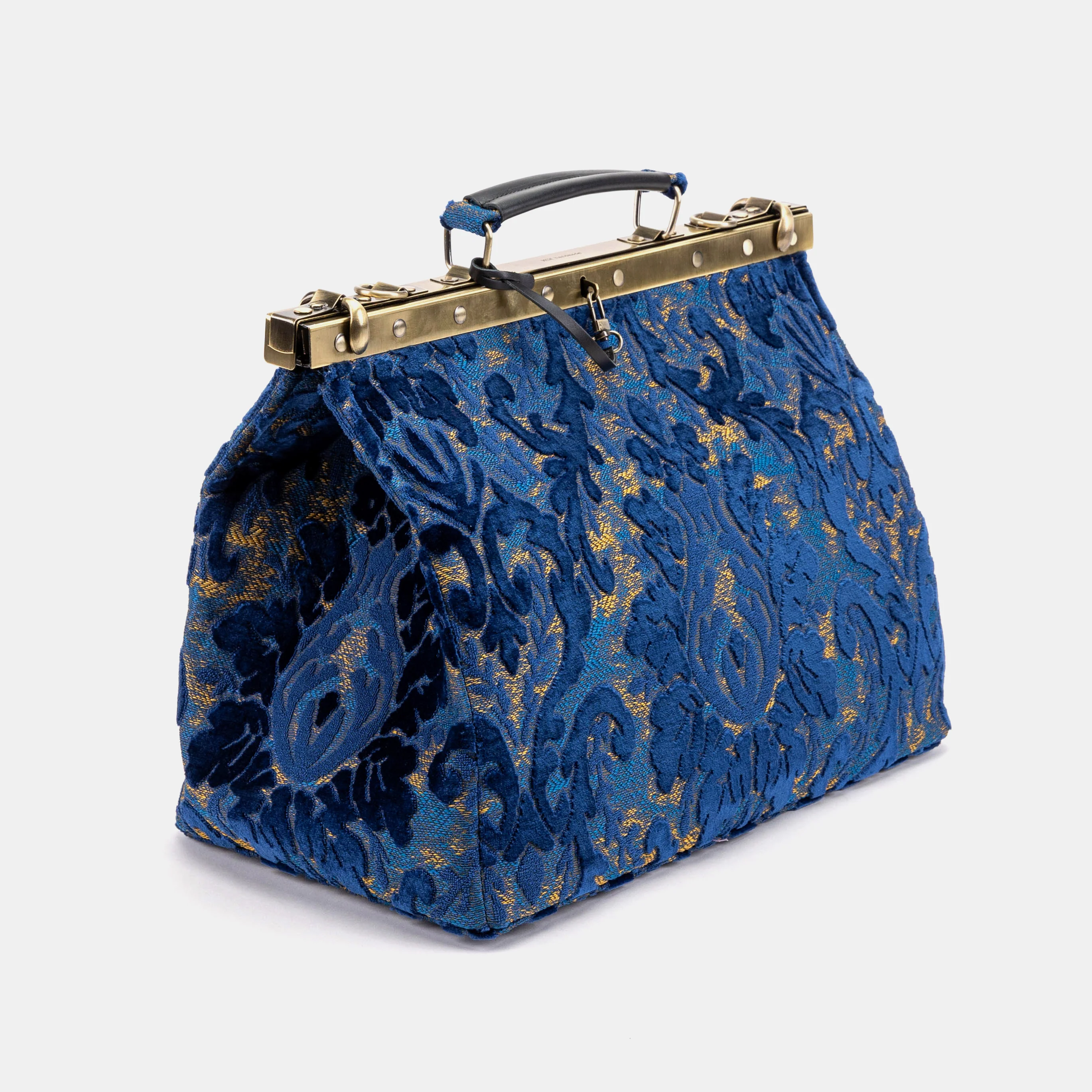 Burnout Velvet Navy Celine Carpet Gladstone Bag - Image 3