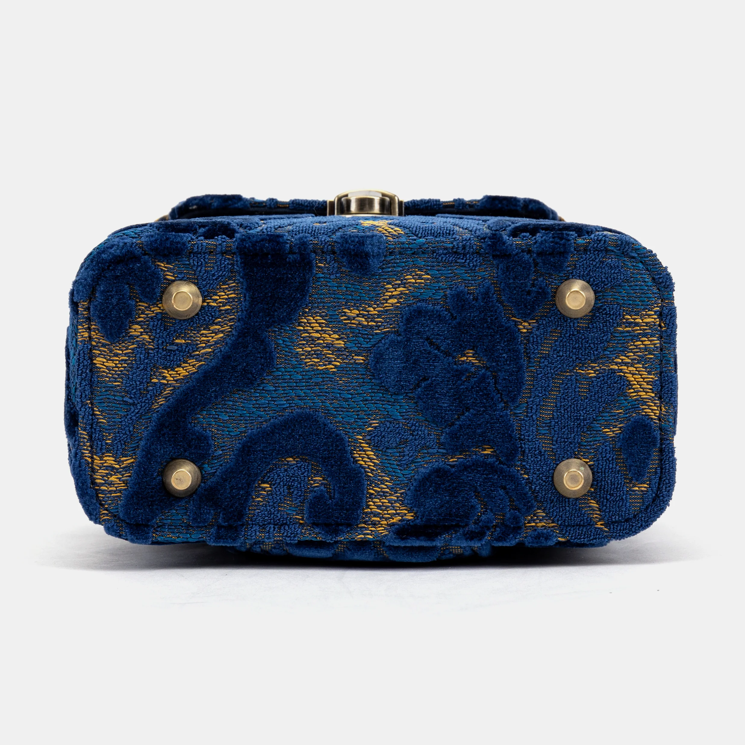 Burnout Velvet Navy Emma Small Train Case Crossbody - Image 10