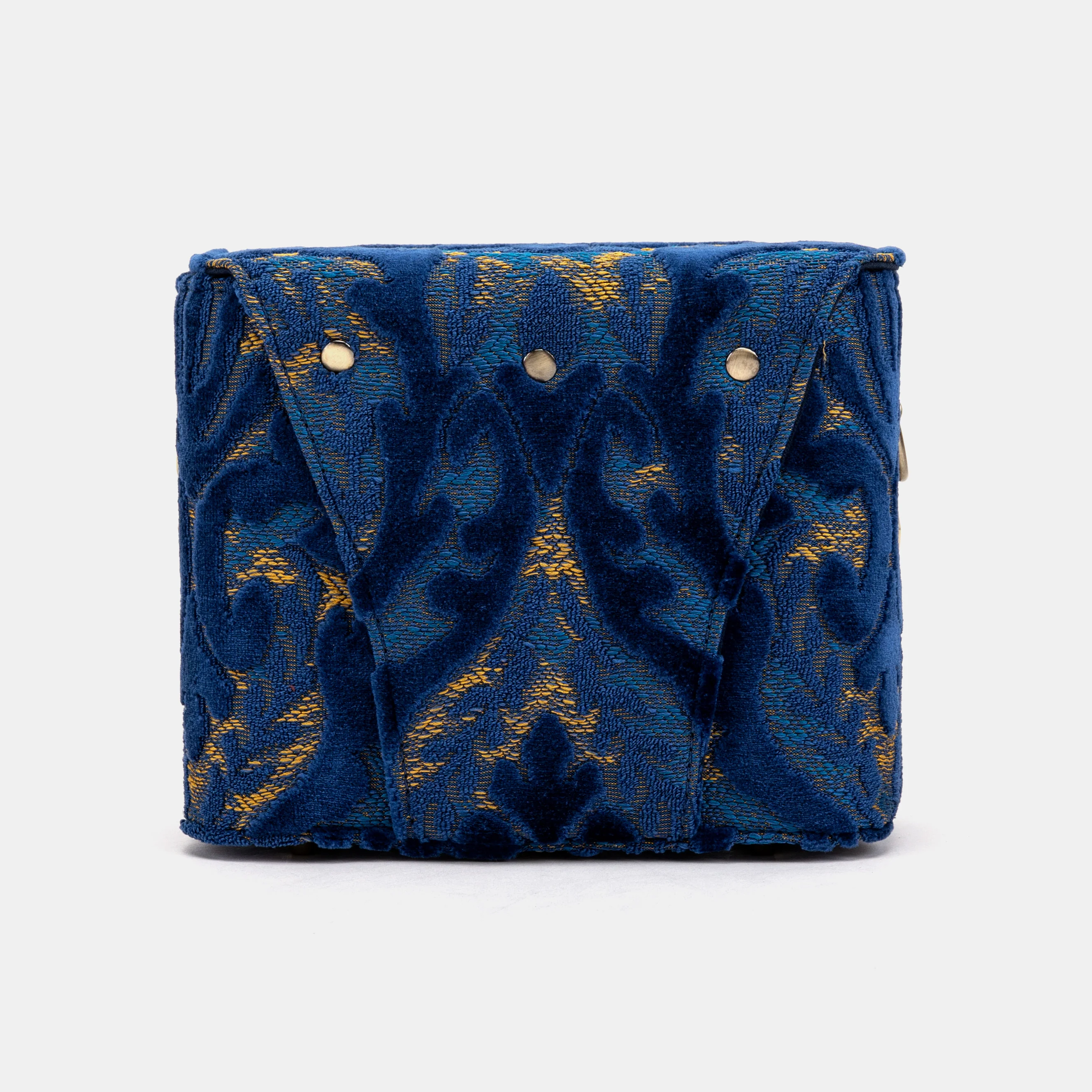 Burnout Velvet Navy Emma Small Train Case Crossbody - Image 7