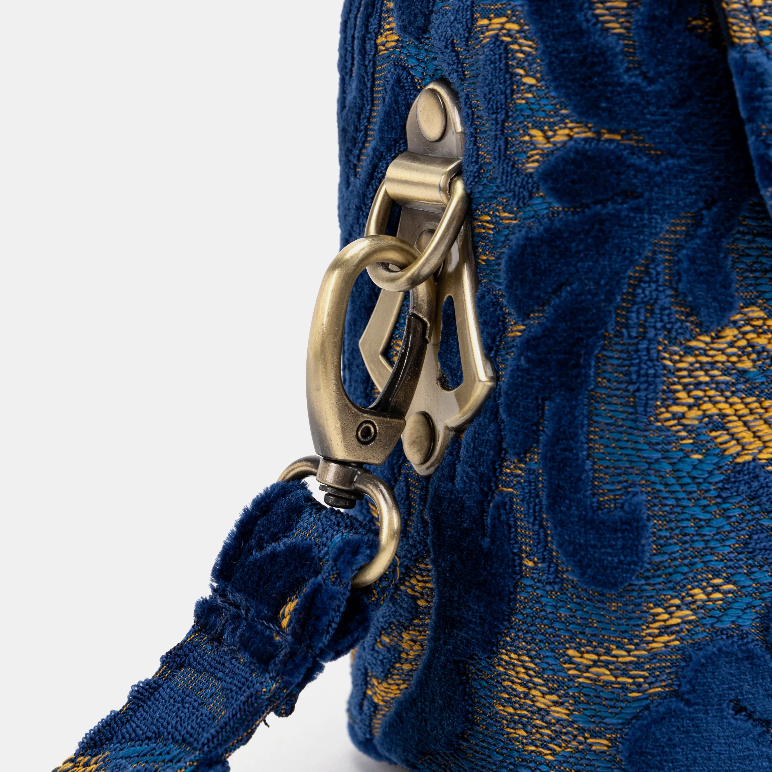 Burnout Velvet Navy Emma Small Train Case Crossbody - Image 8