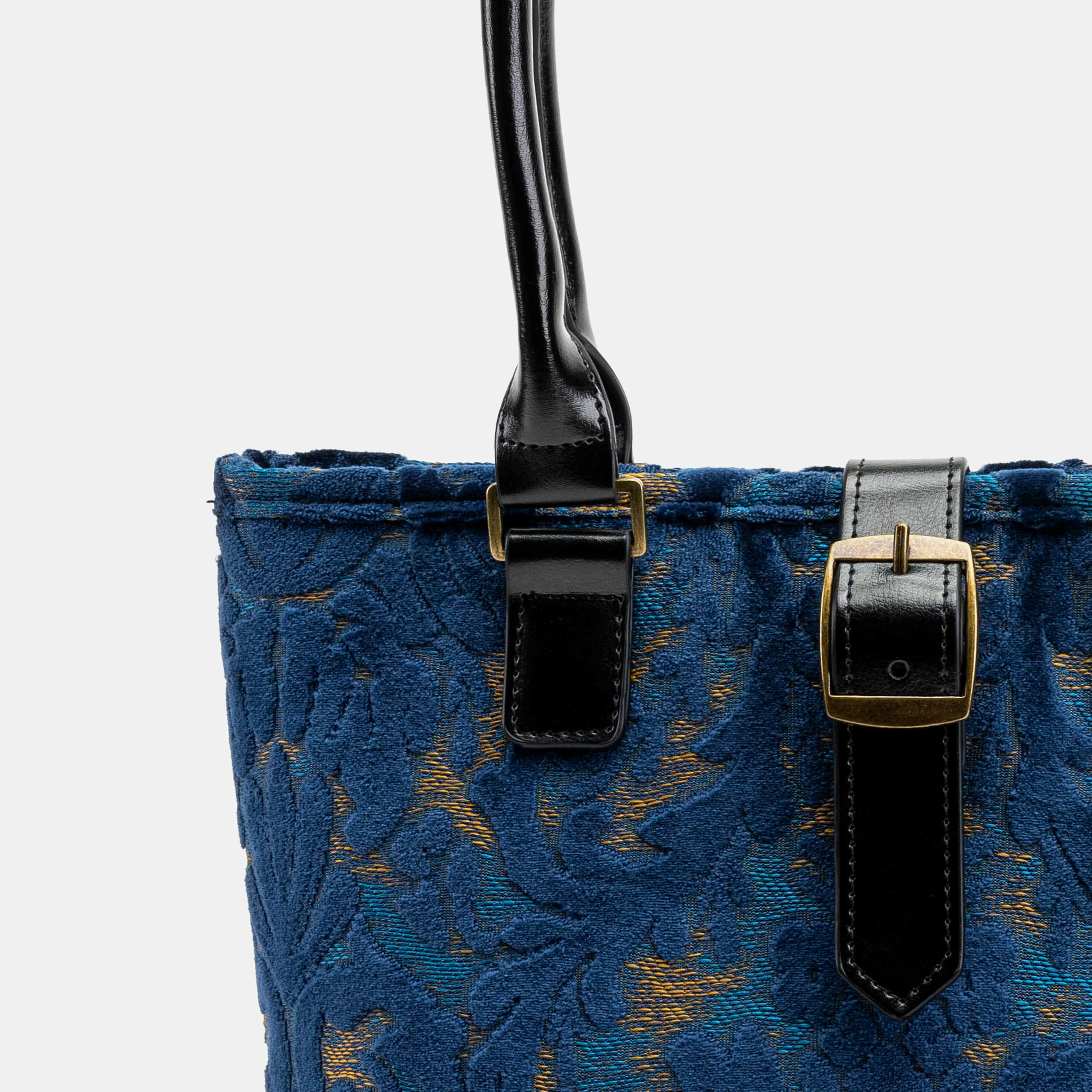Burnout Velvet Navy Everyday Tote - Image 3