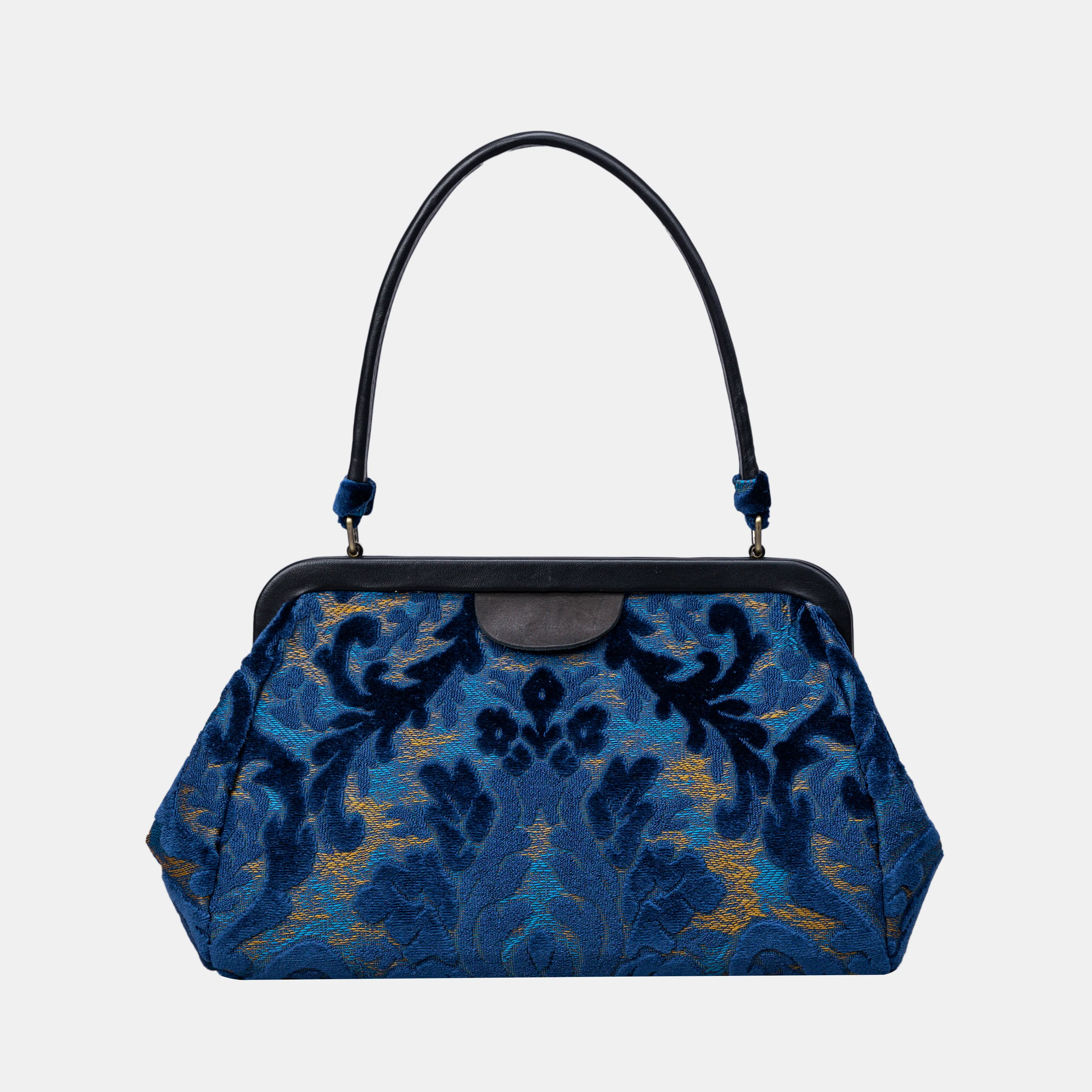 Burnout Velvet Navy Shoulder Bag