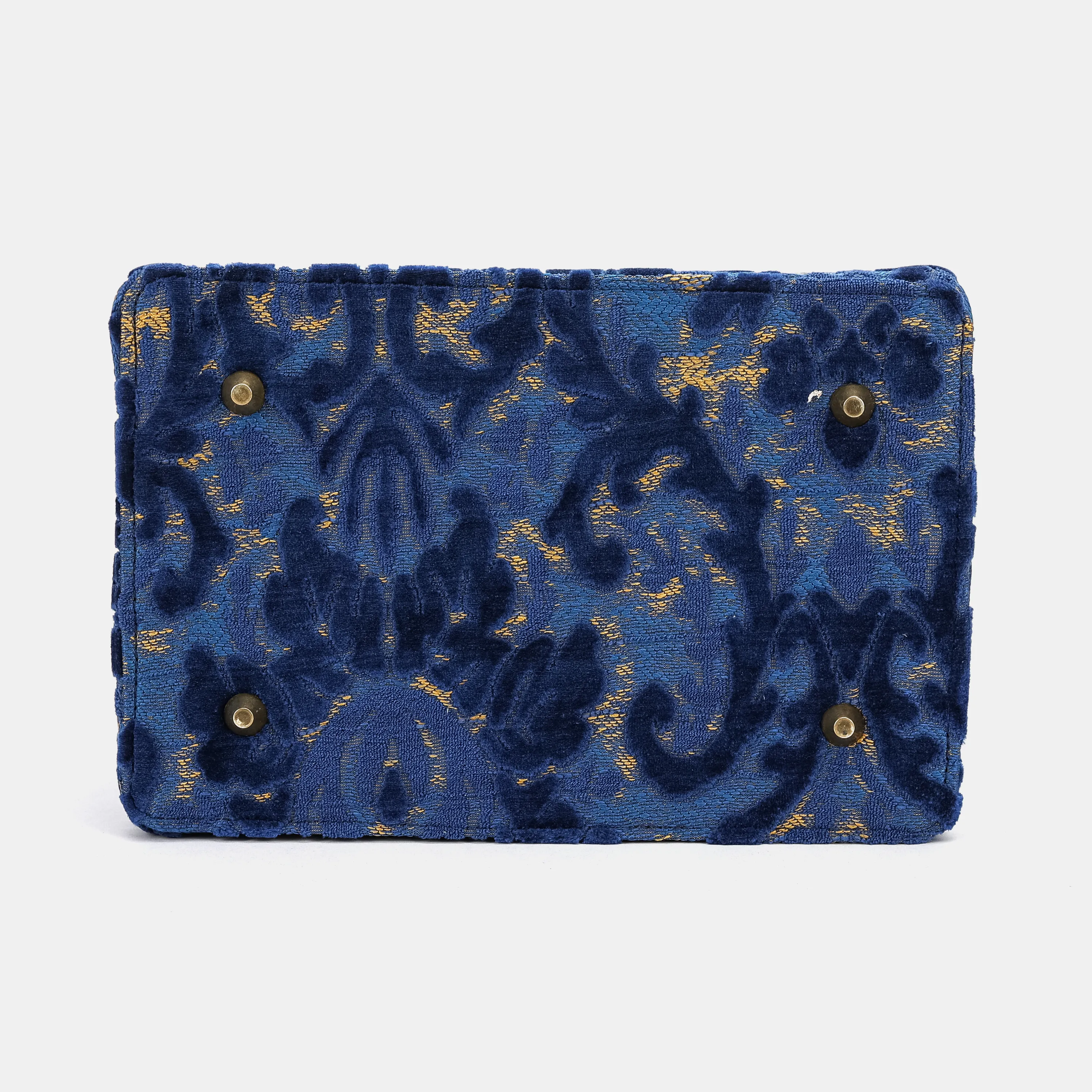 Burnout Velvet Navy Vivienne Carpet Purse Gladstone Bag - Image 10