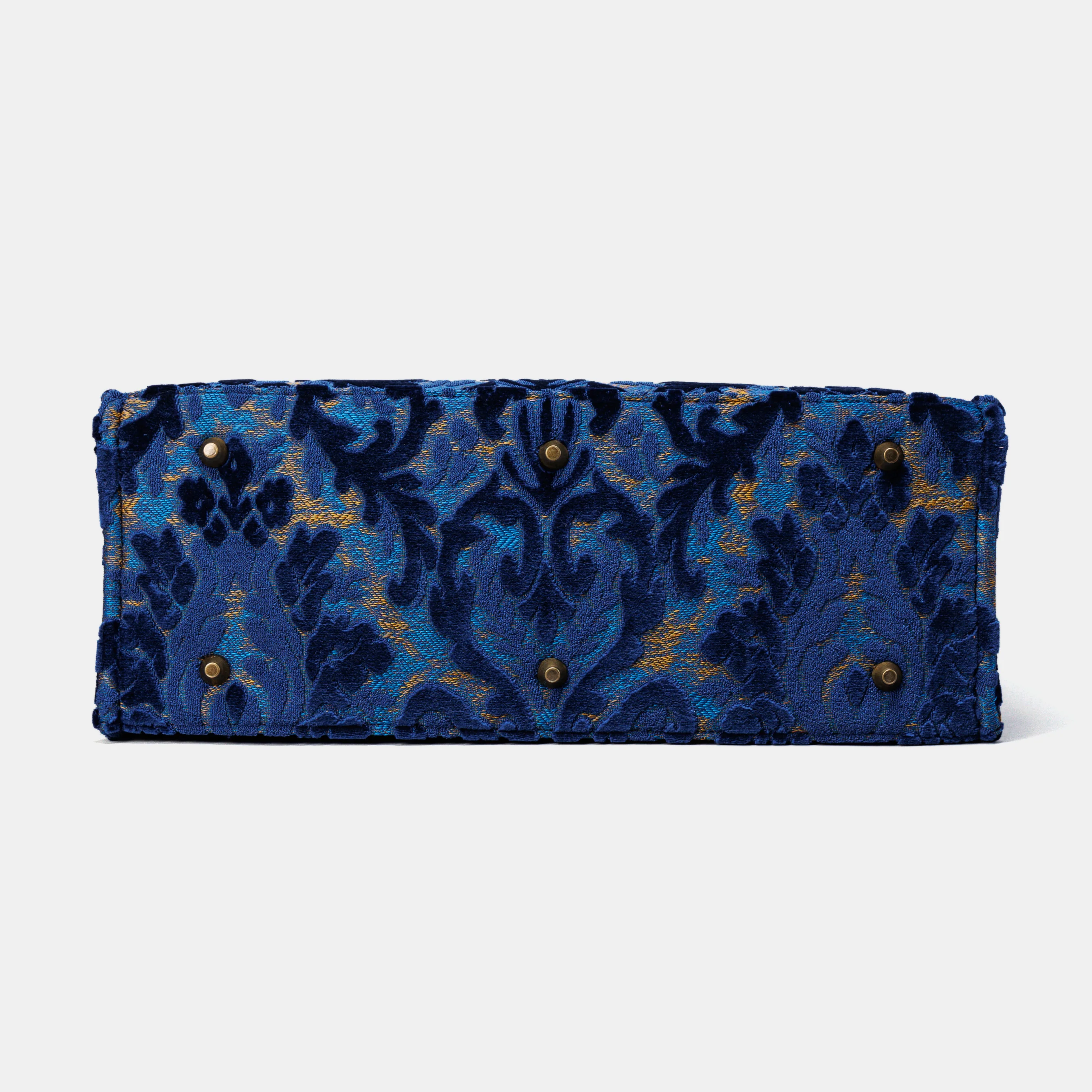 Burnout Velvet Navy Laptop Work Tote - Image 5