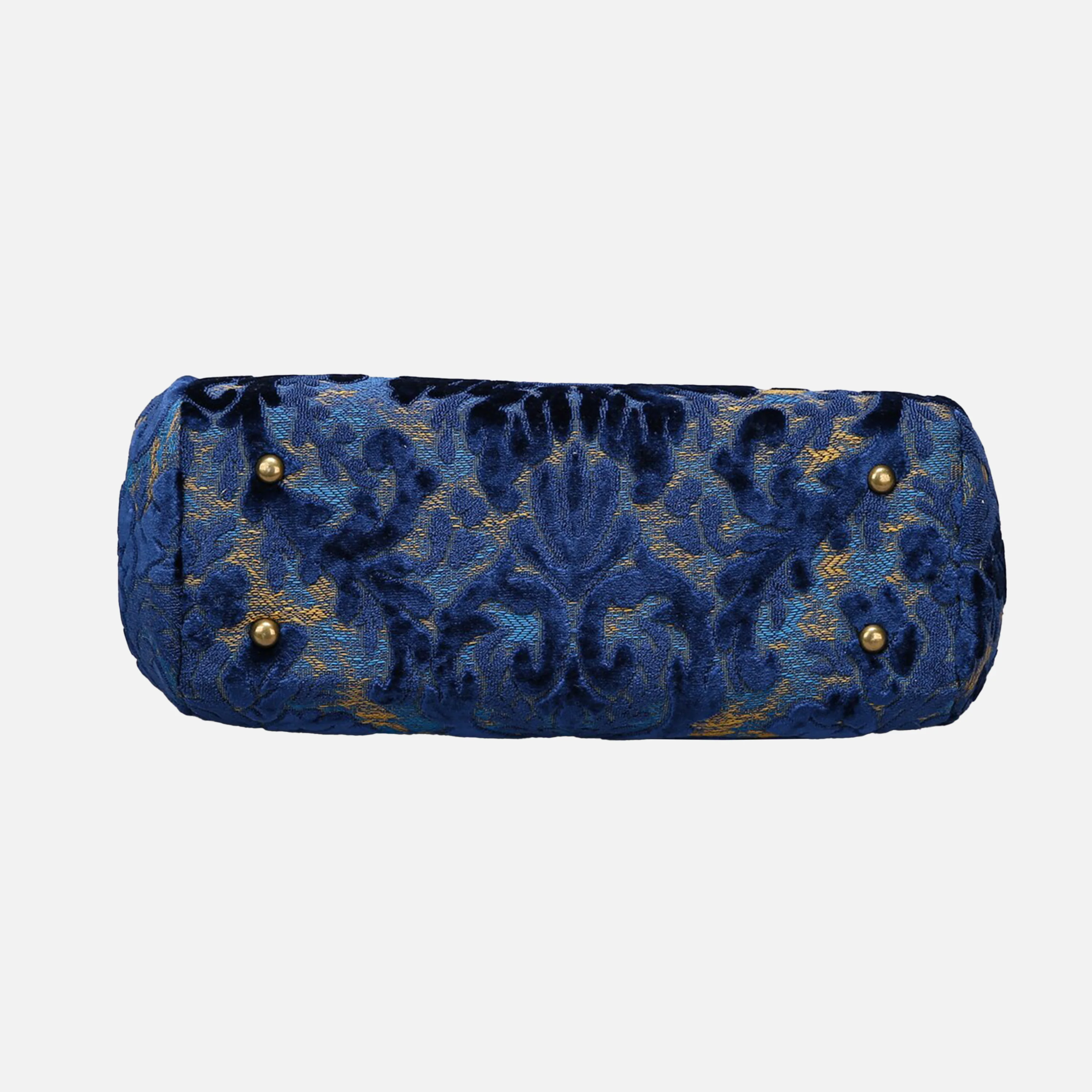 Burnout Velvet Navy Top Handle Purse - Image 5