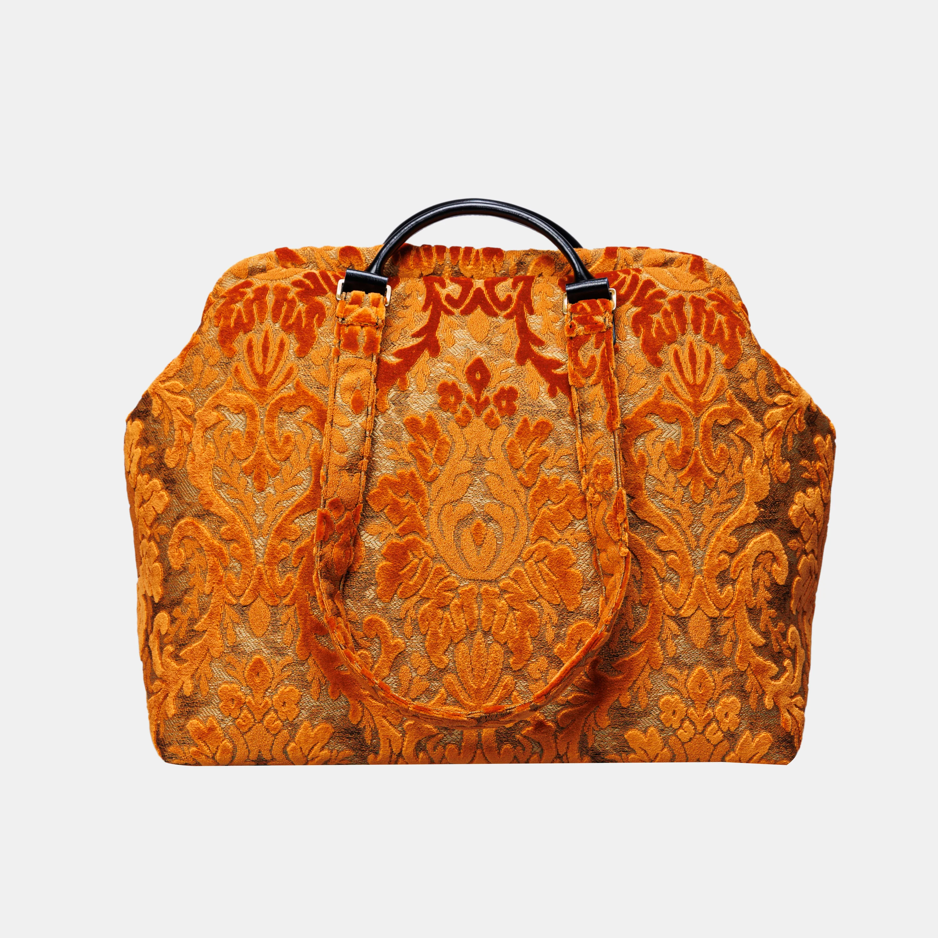 Burnout Velvet Orange Knitting Project Bag - Image 2