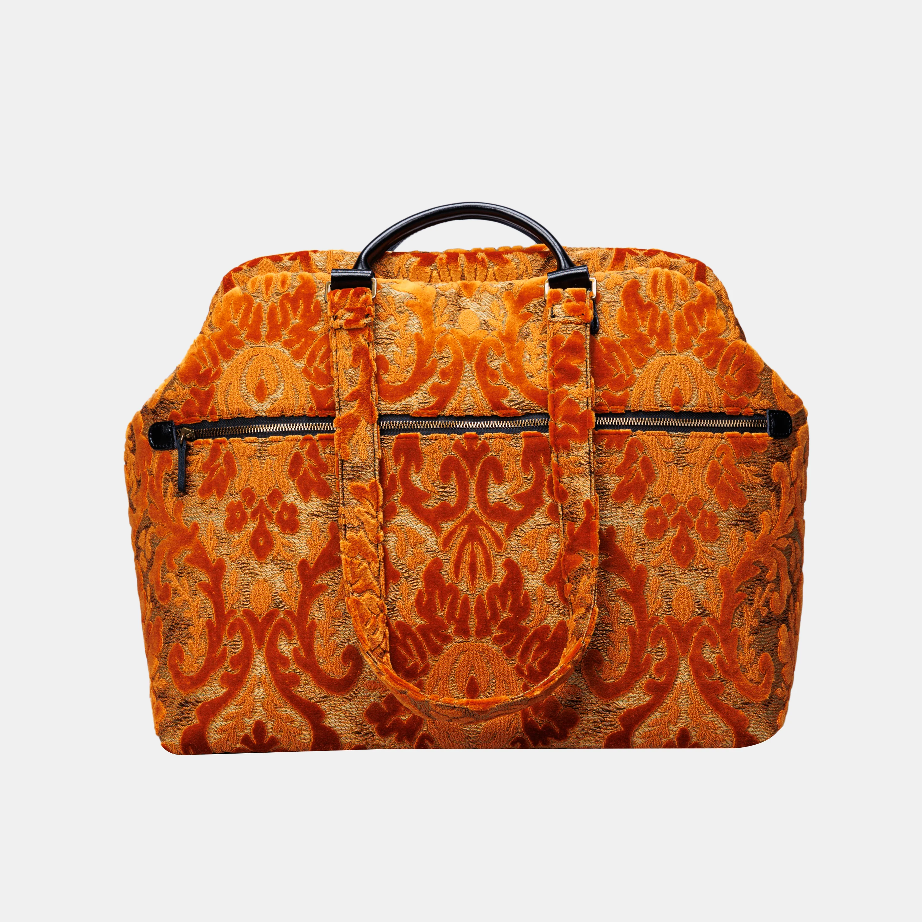 Burnout Velvet Orange Knitting Project Bag - Image 3