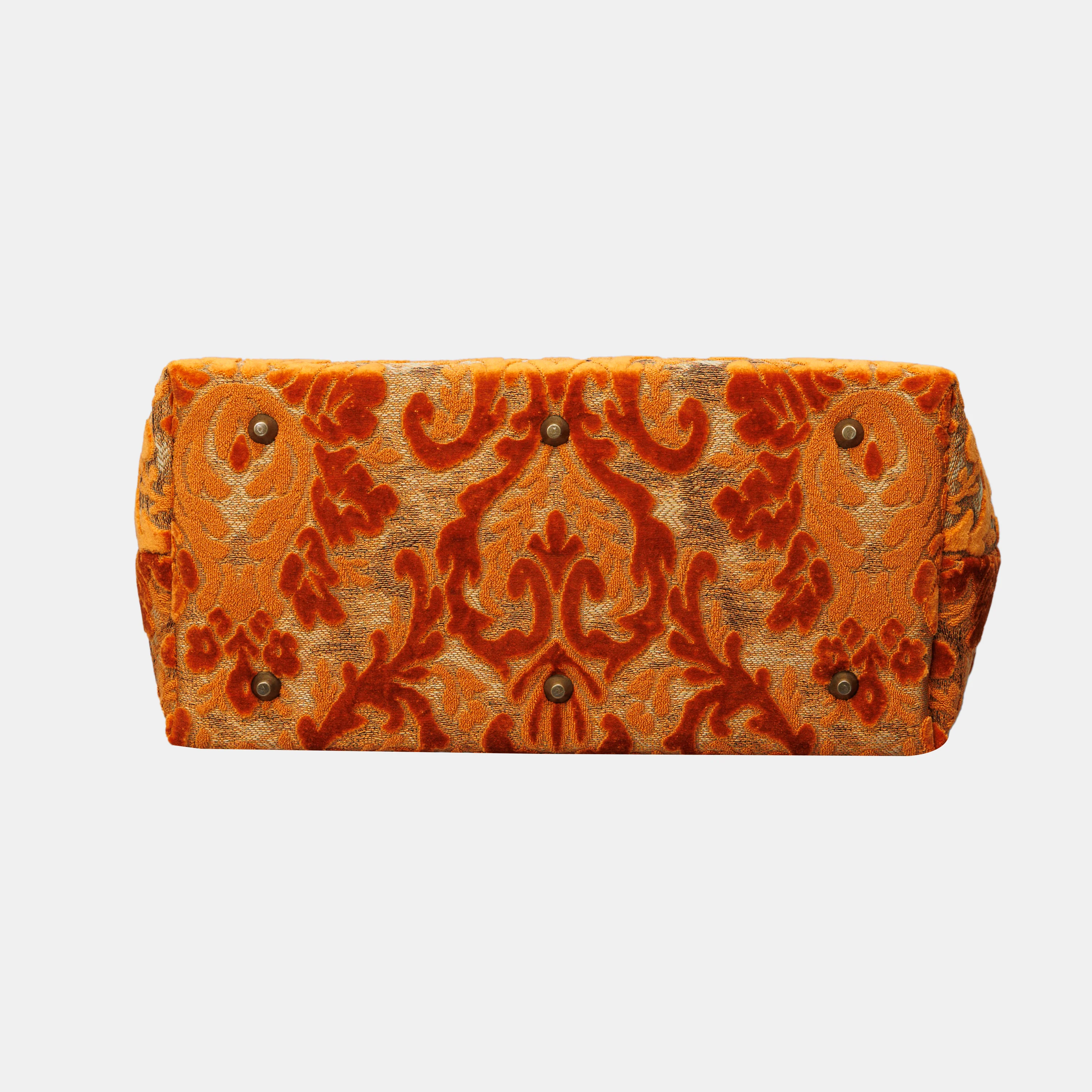 Burnout Velvet Orange Knitting Project Bag - Image 5