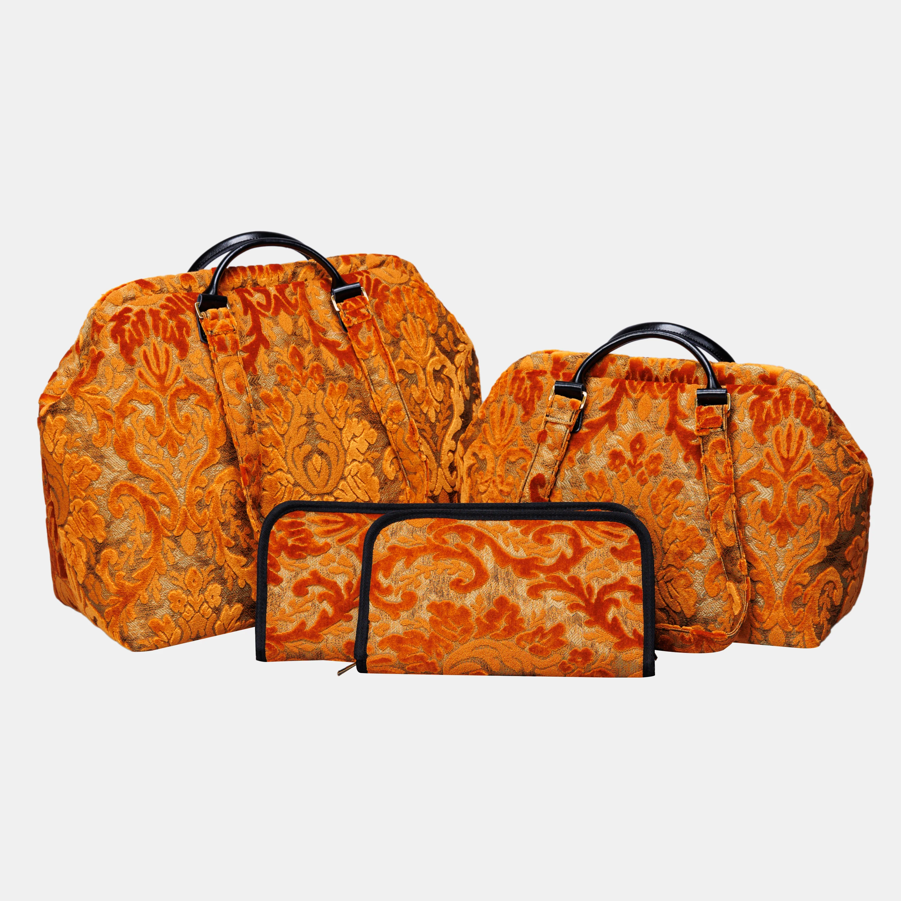Burnout Velvet Orange Knitting Project Bag - Image 6