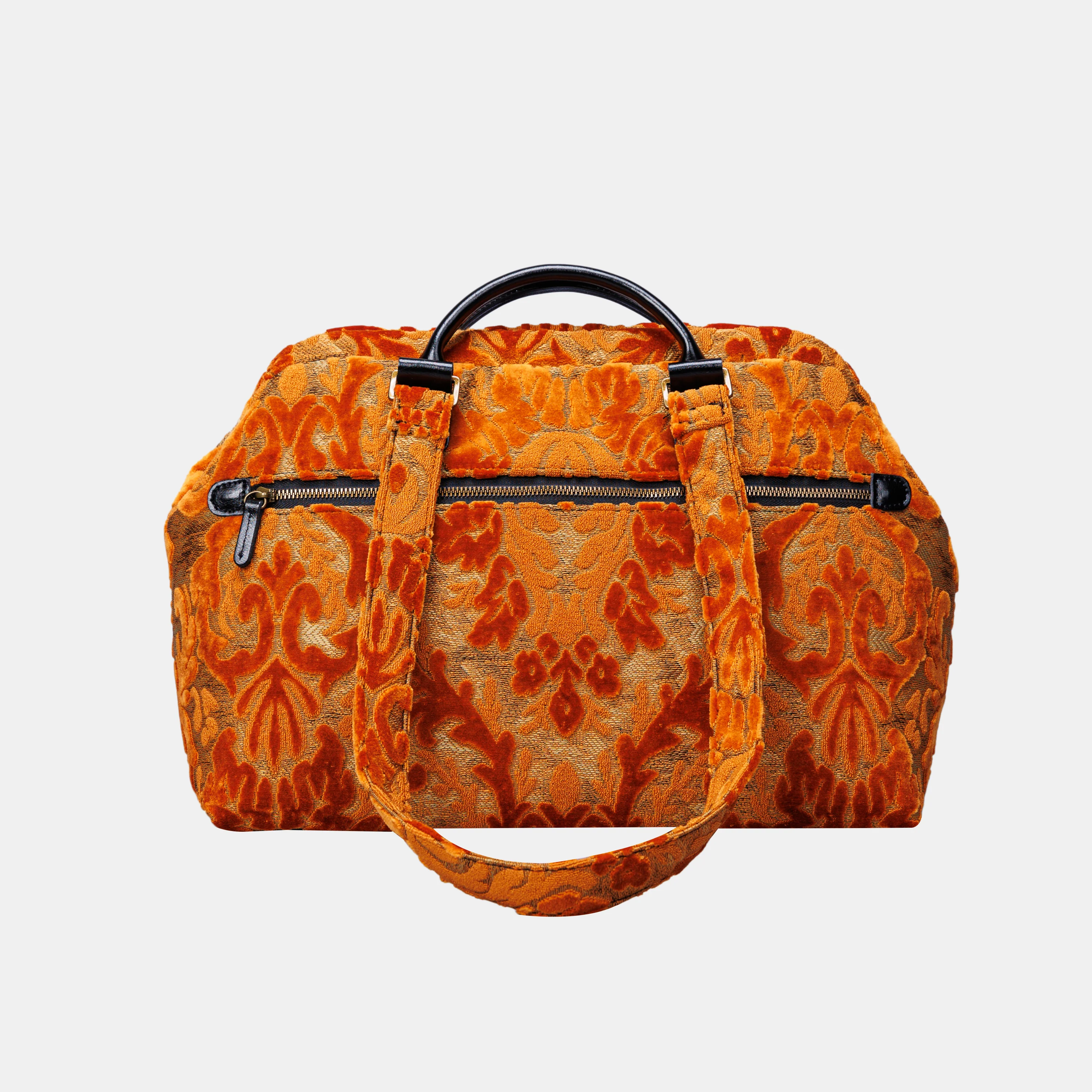 Burnout Velvet Orange Knitting Project Bag - Image 8