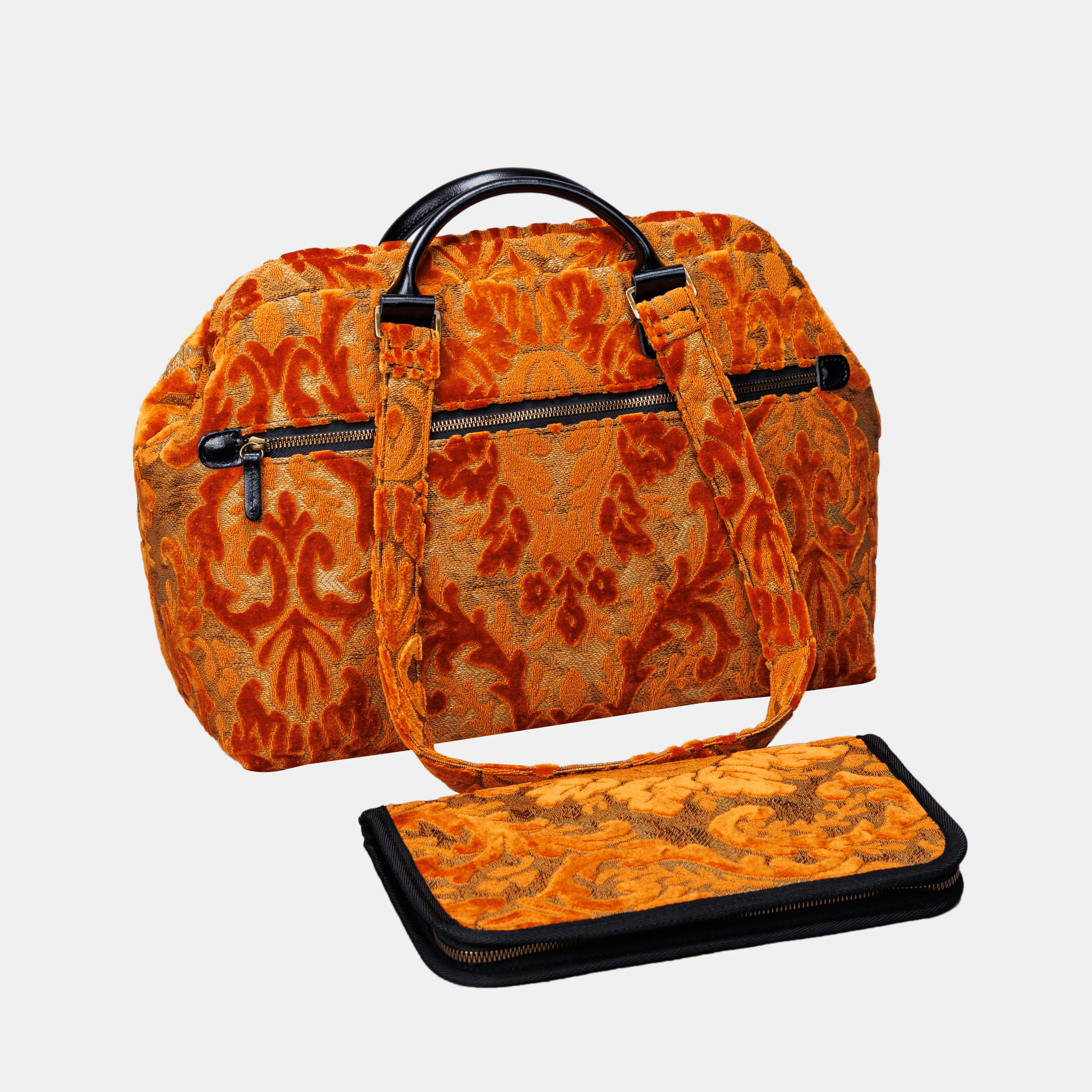 Burnout Velvet Orange Knitting Project Bag - Image 9