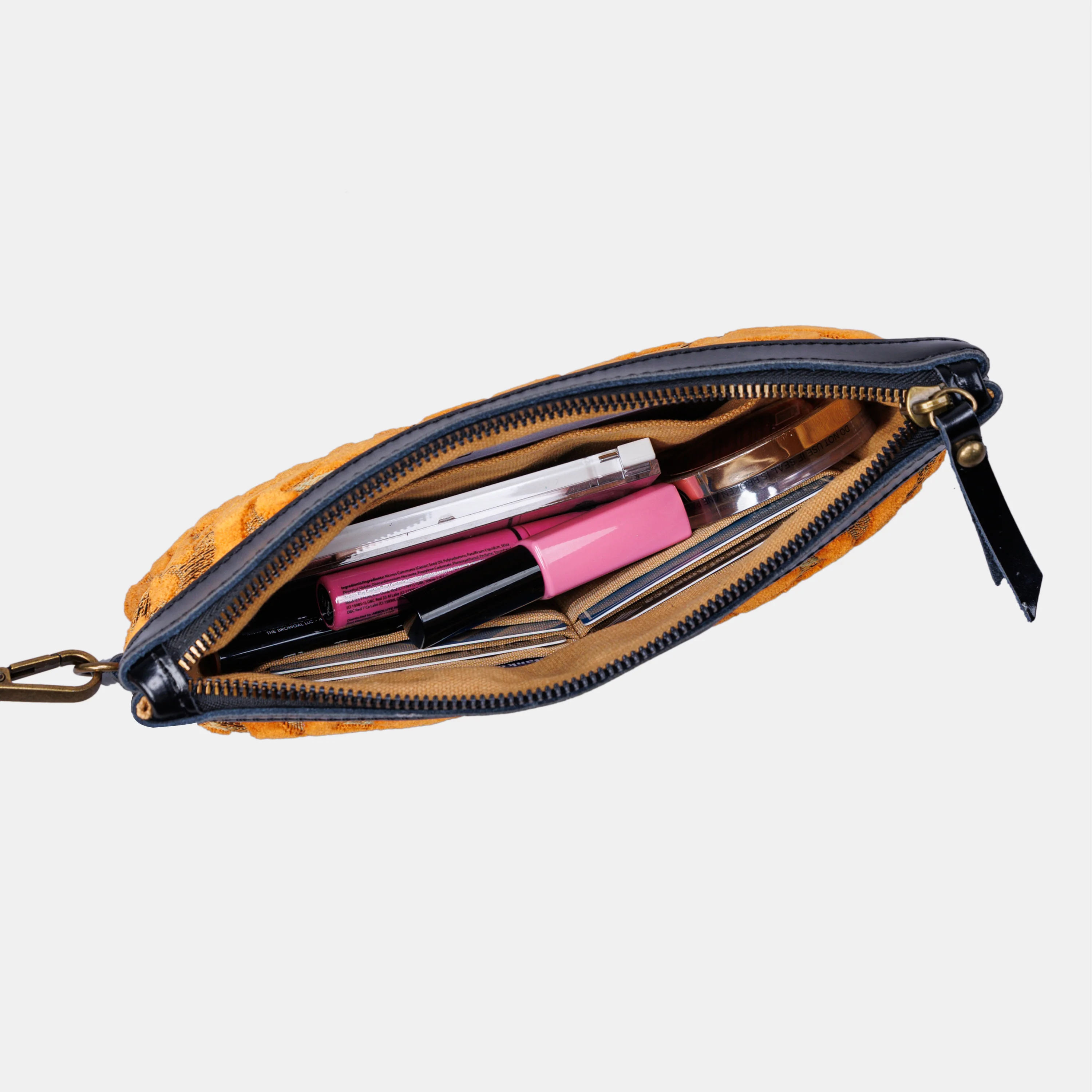 Burnout Velvet Orange Wristlet Clutch - Image 5