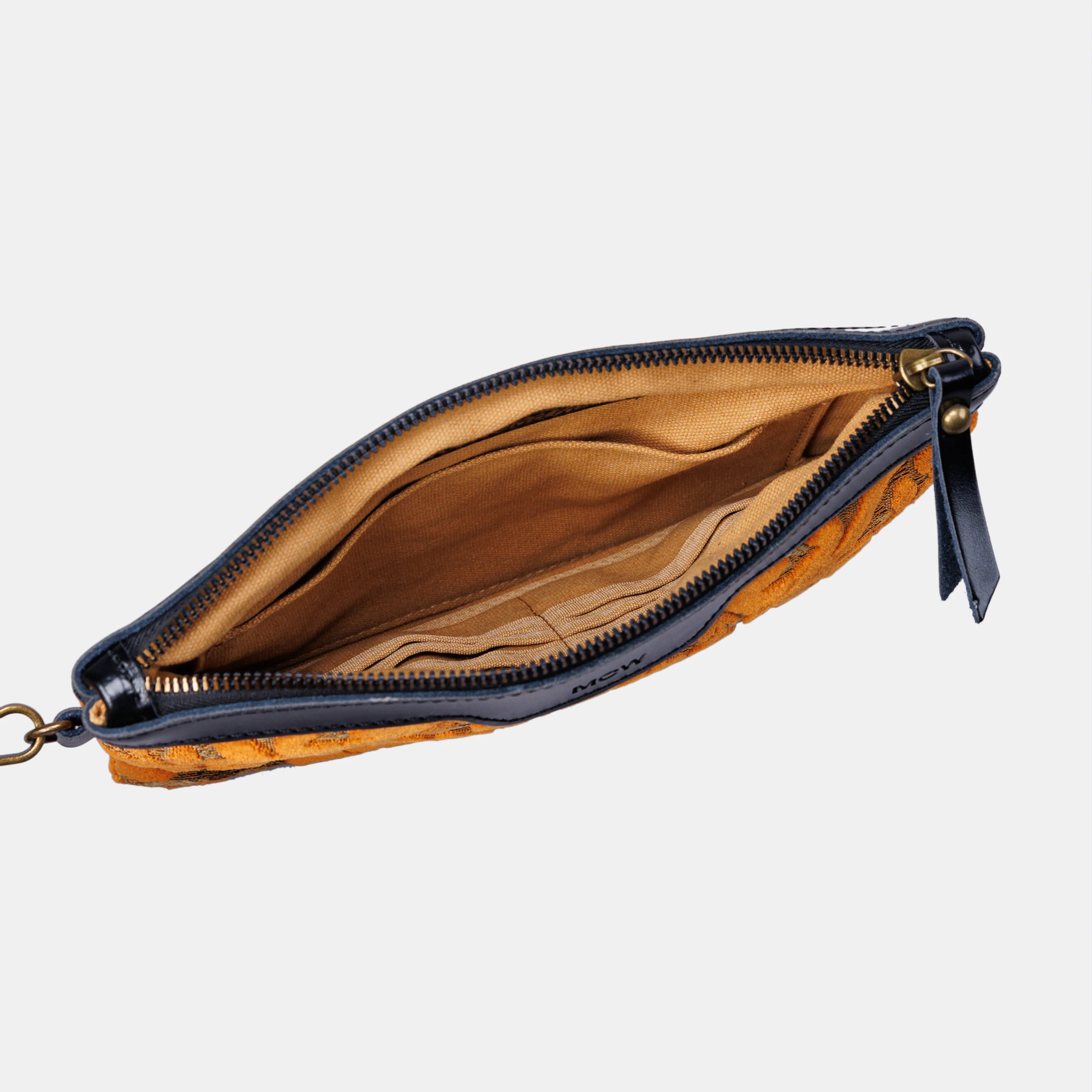 Burnout Velvet Orange Wristlet Clutch - Image 6