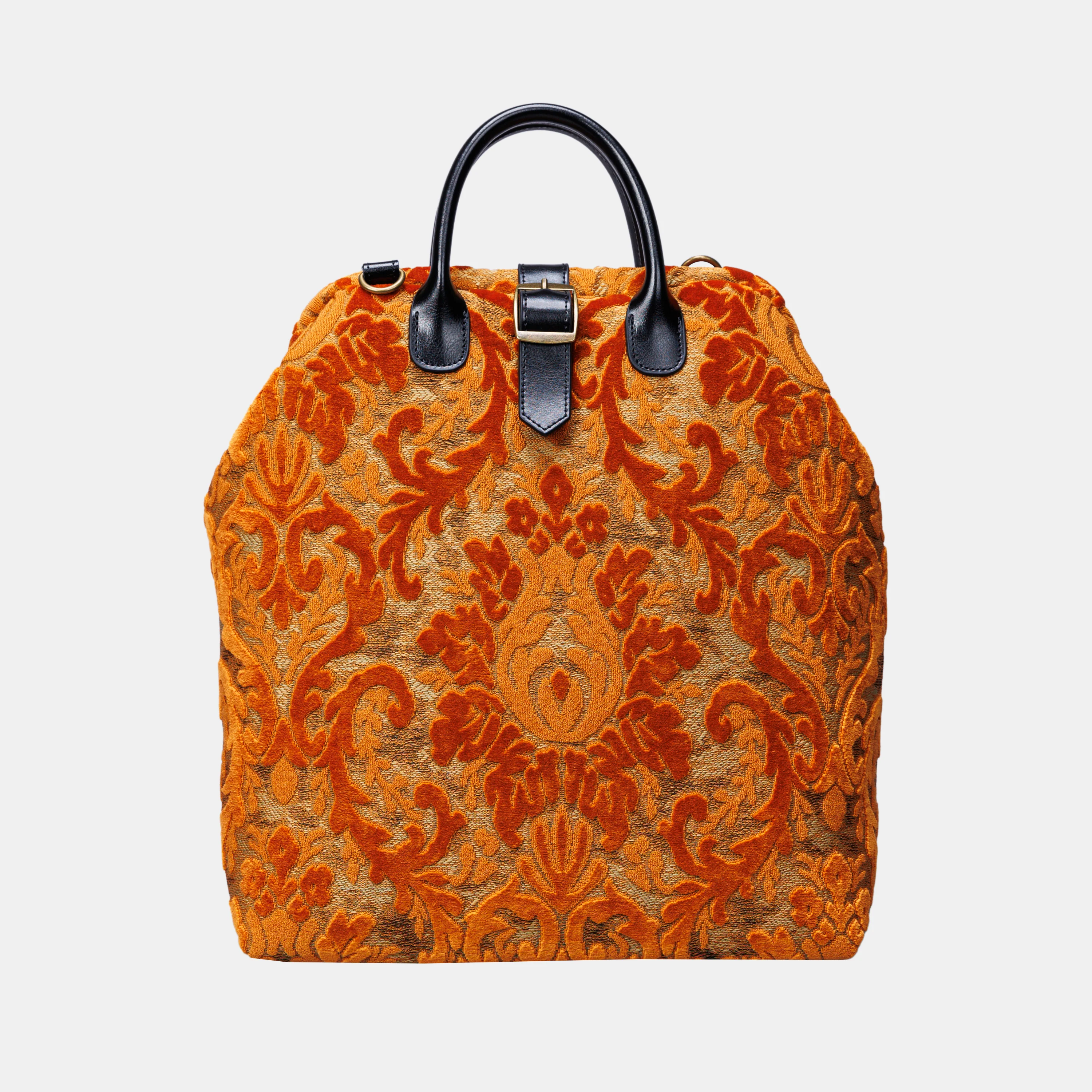 Burnout Velvet Orange Carpet Laptop Backpack - Image 3