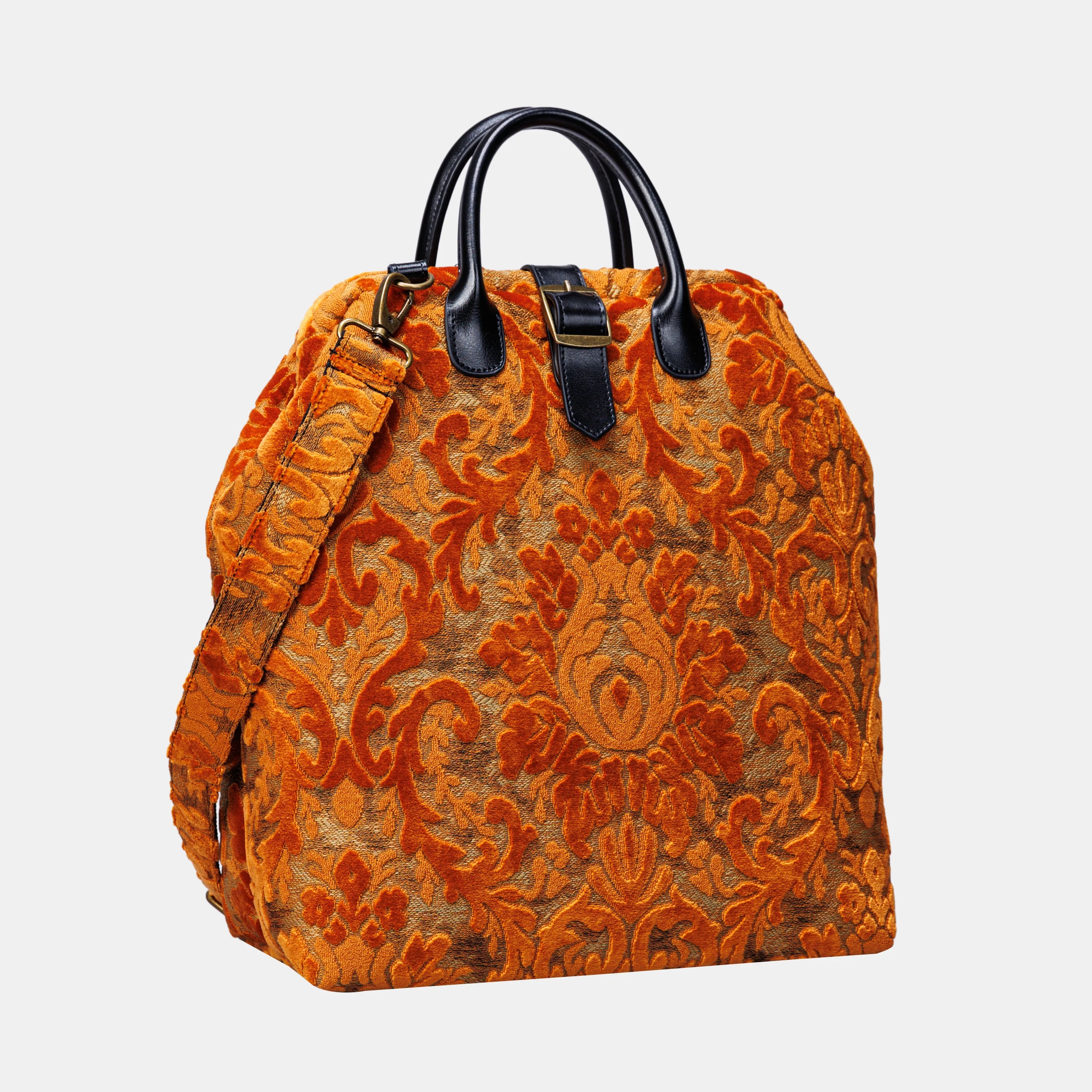 Burnout Velvet Orange Carpet Laptop Backpack - Image 4