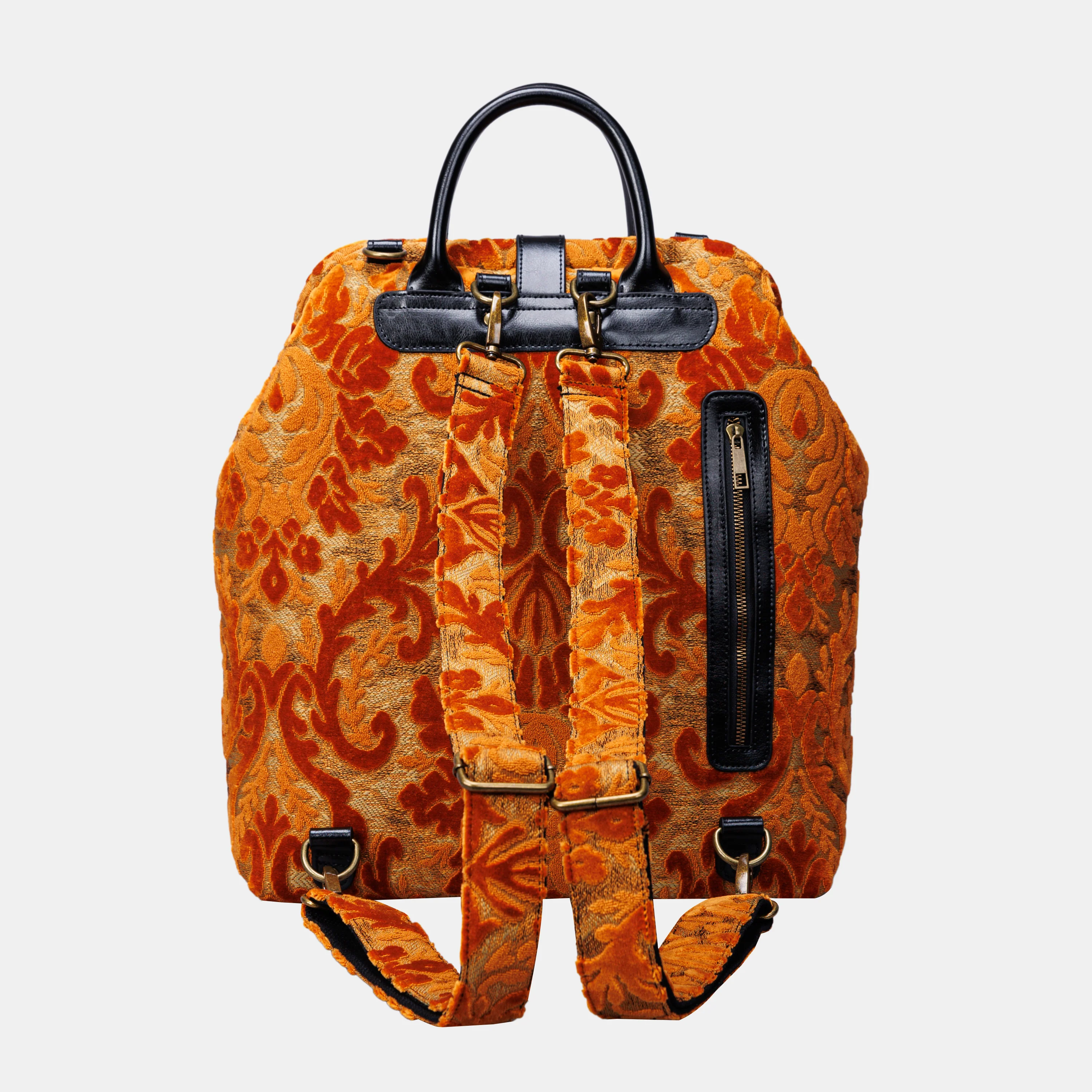 Burnout Velvet Orange Carpet Laptop Backpack - Image 5