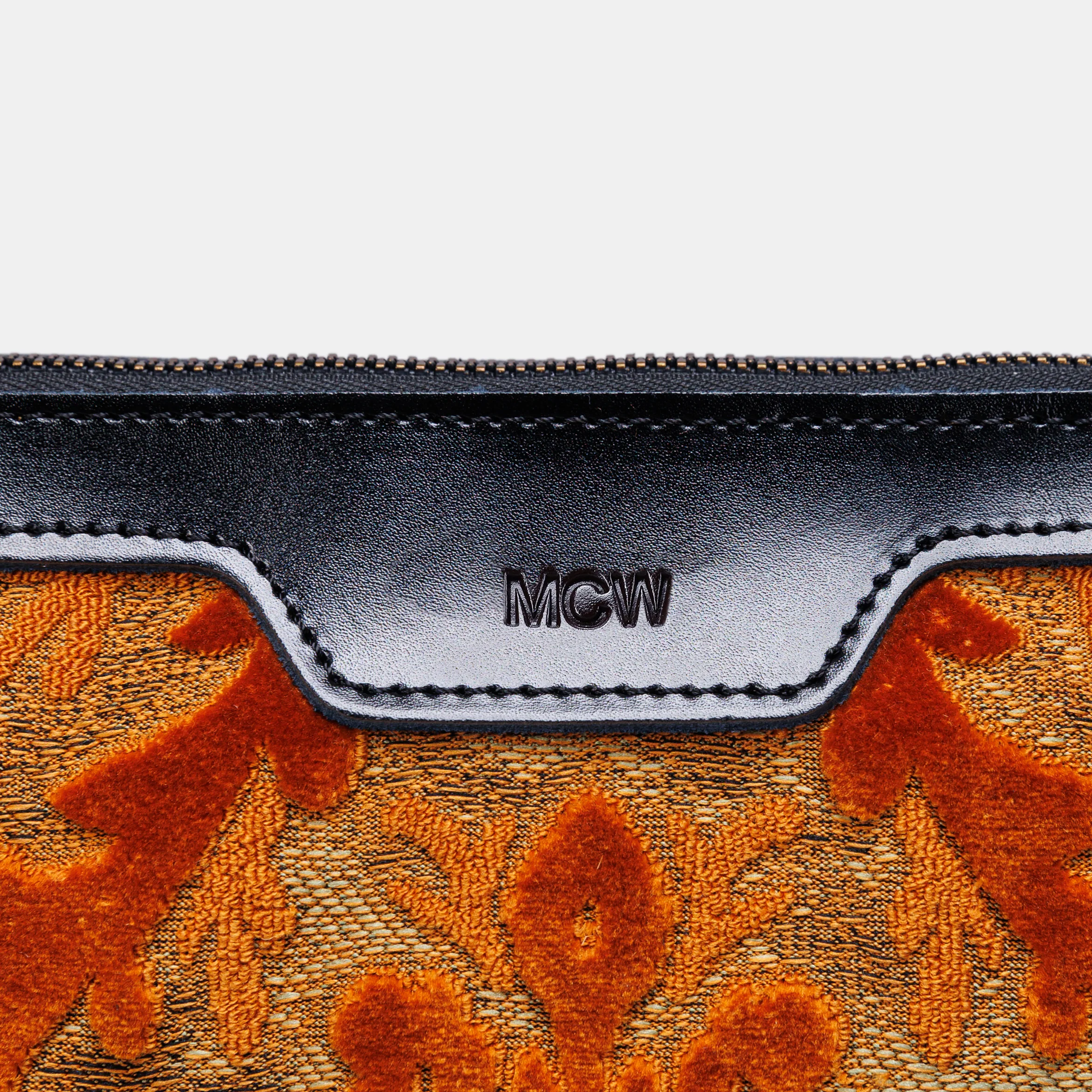 Burnout Velvet Orange Carpet Makeup Bag - Image 3