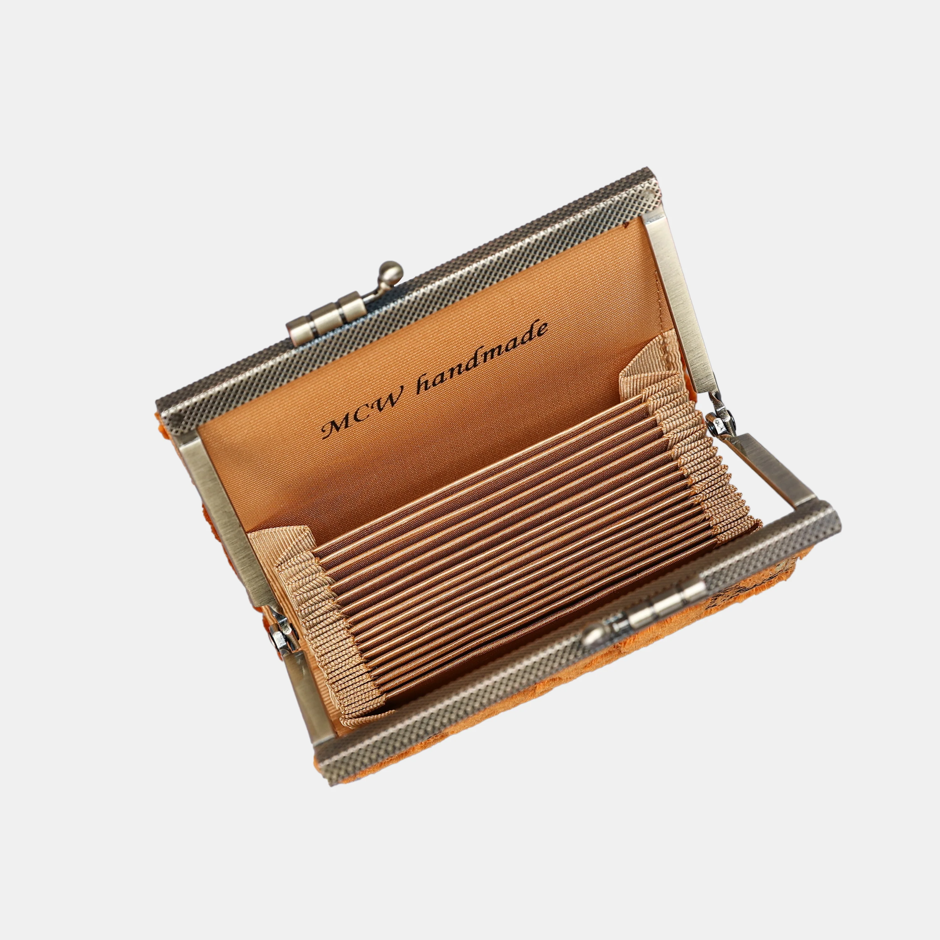 Burnout Velvet Orange Card Wallet - Image 3