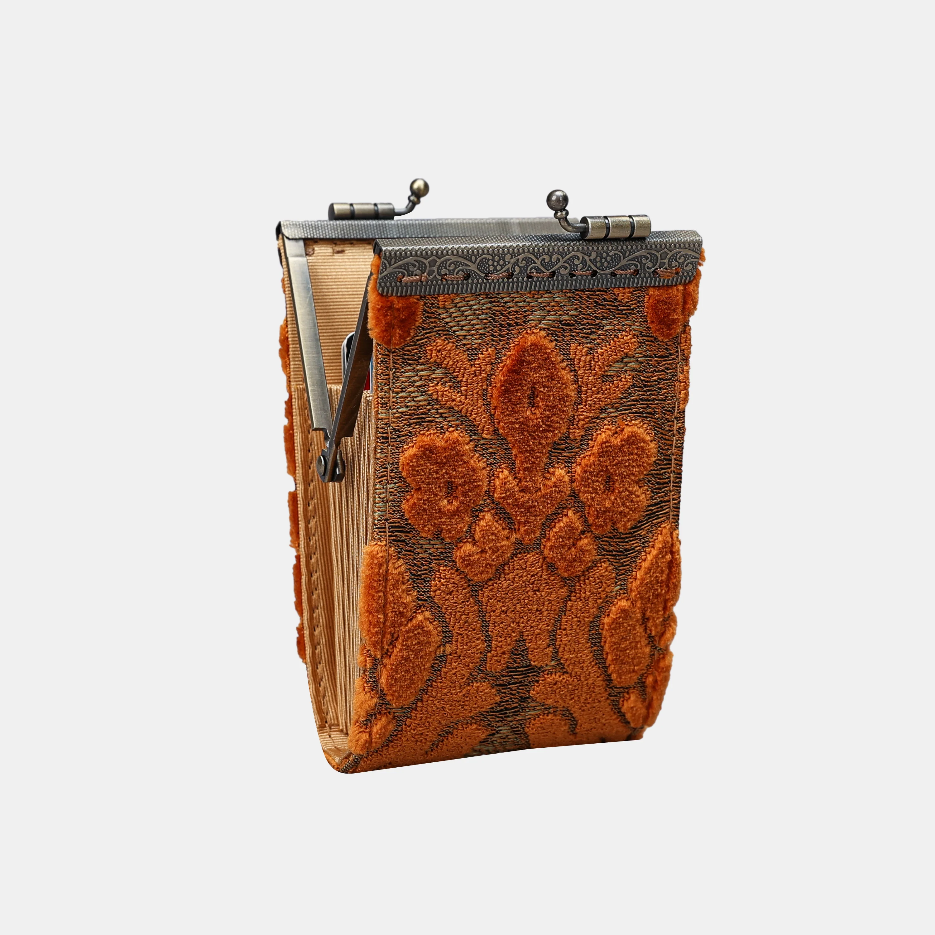 Burnout Velvet Orange Card Wallet - Image 4